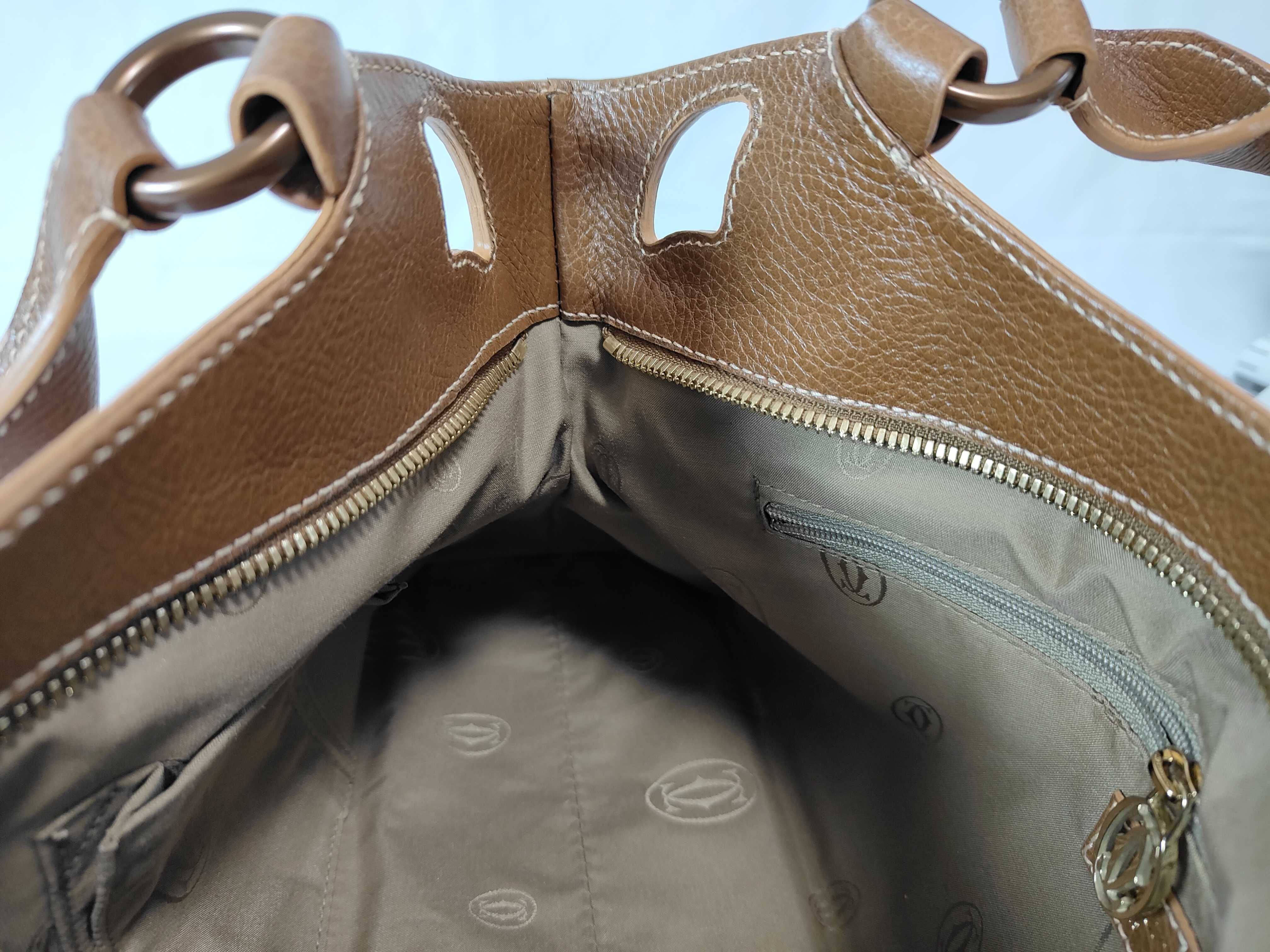Marcello Leather Handbag, Brown — view 9