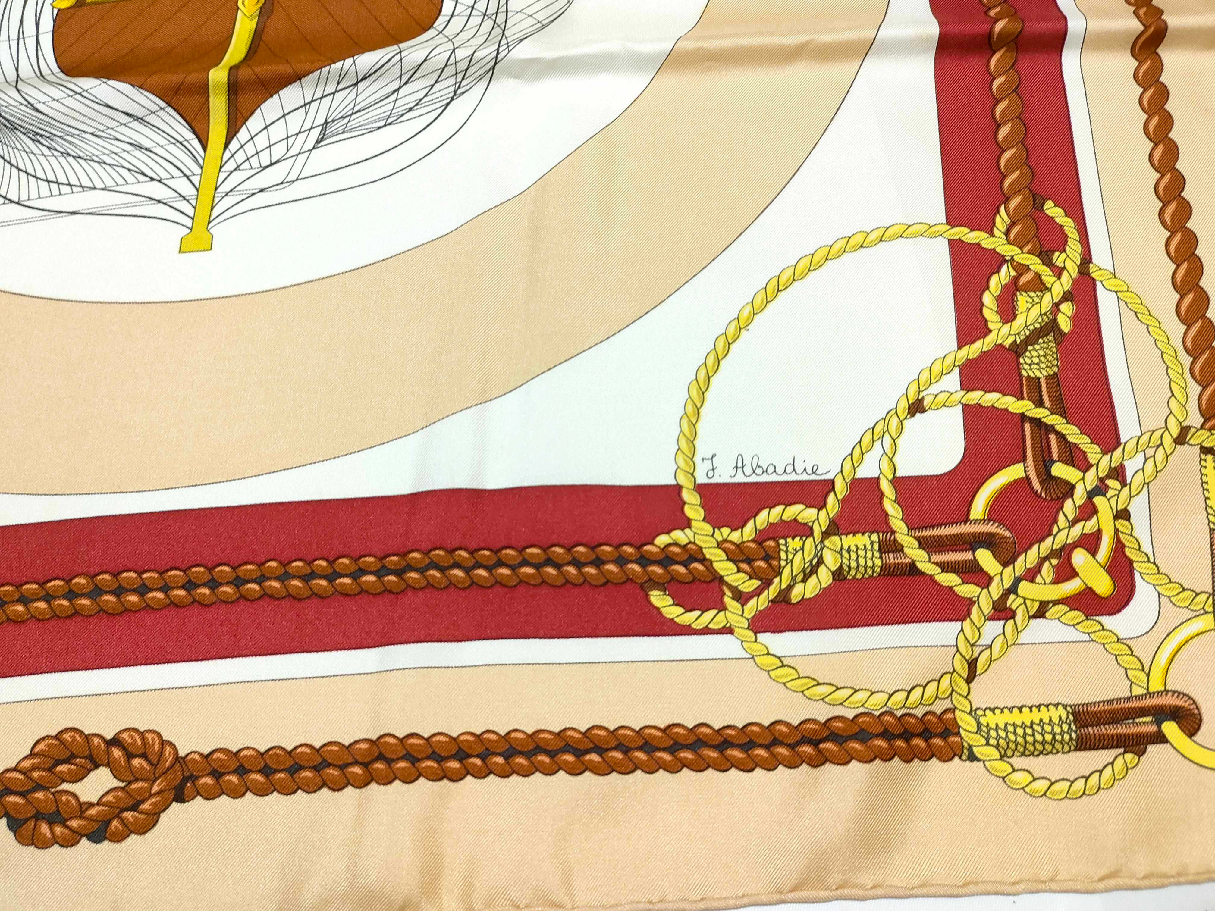 Carre 90 CHATEAUX DARRIERE (Chateau Darriere) Julie Abadi Silk Beige (Other Accessories) — view 8