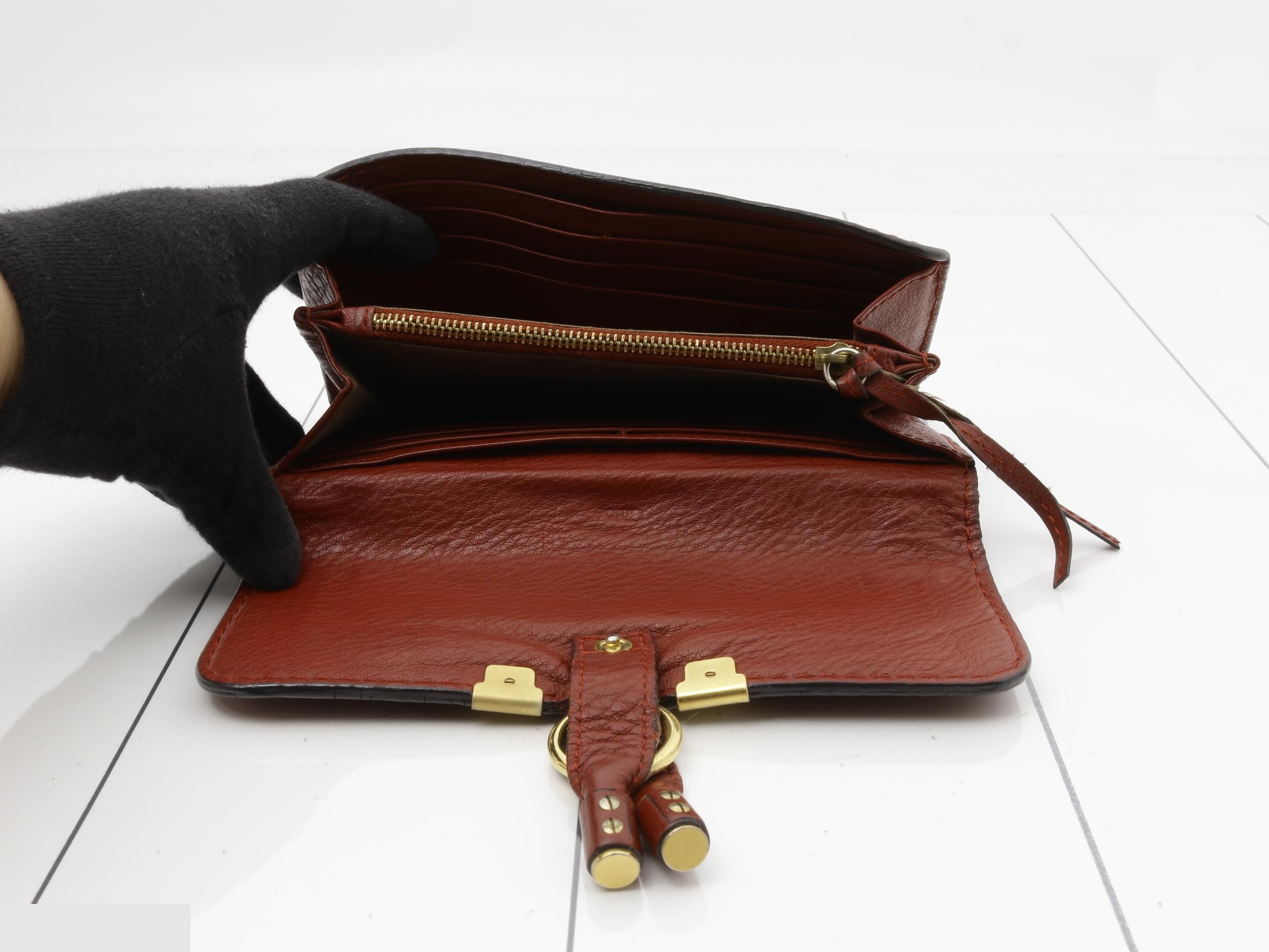 Leather bi-fold long wallet — view 4