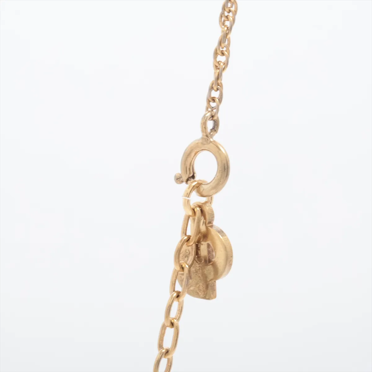 CD logo necklace, GP gold. Shows signs of wear, — view 3
