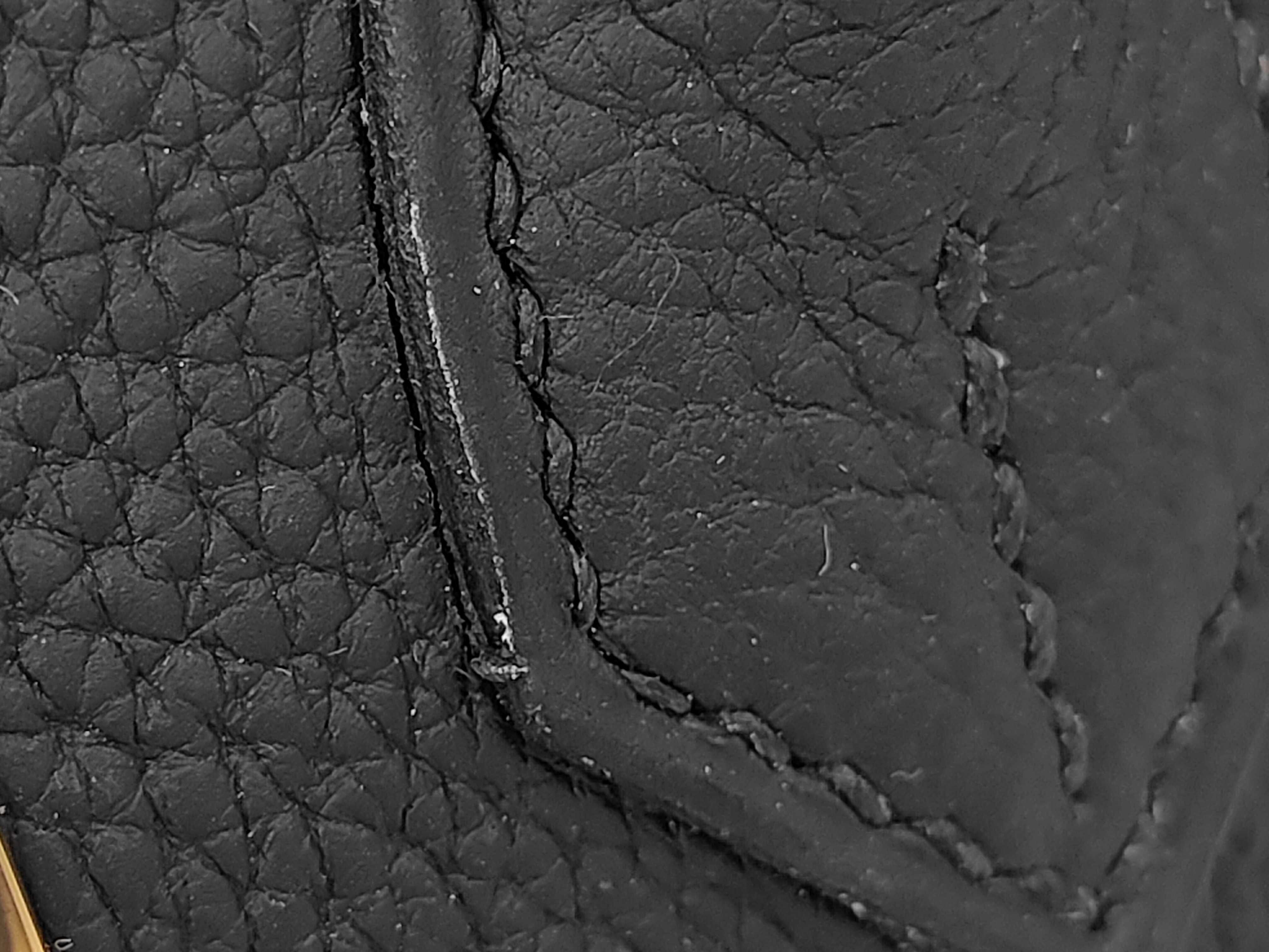Birkin 25 Togo Black Gold Hardware B Stamp Handbag — view 12