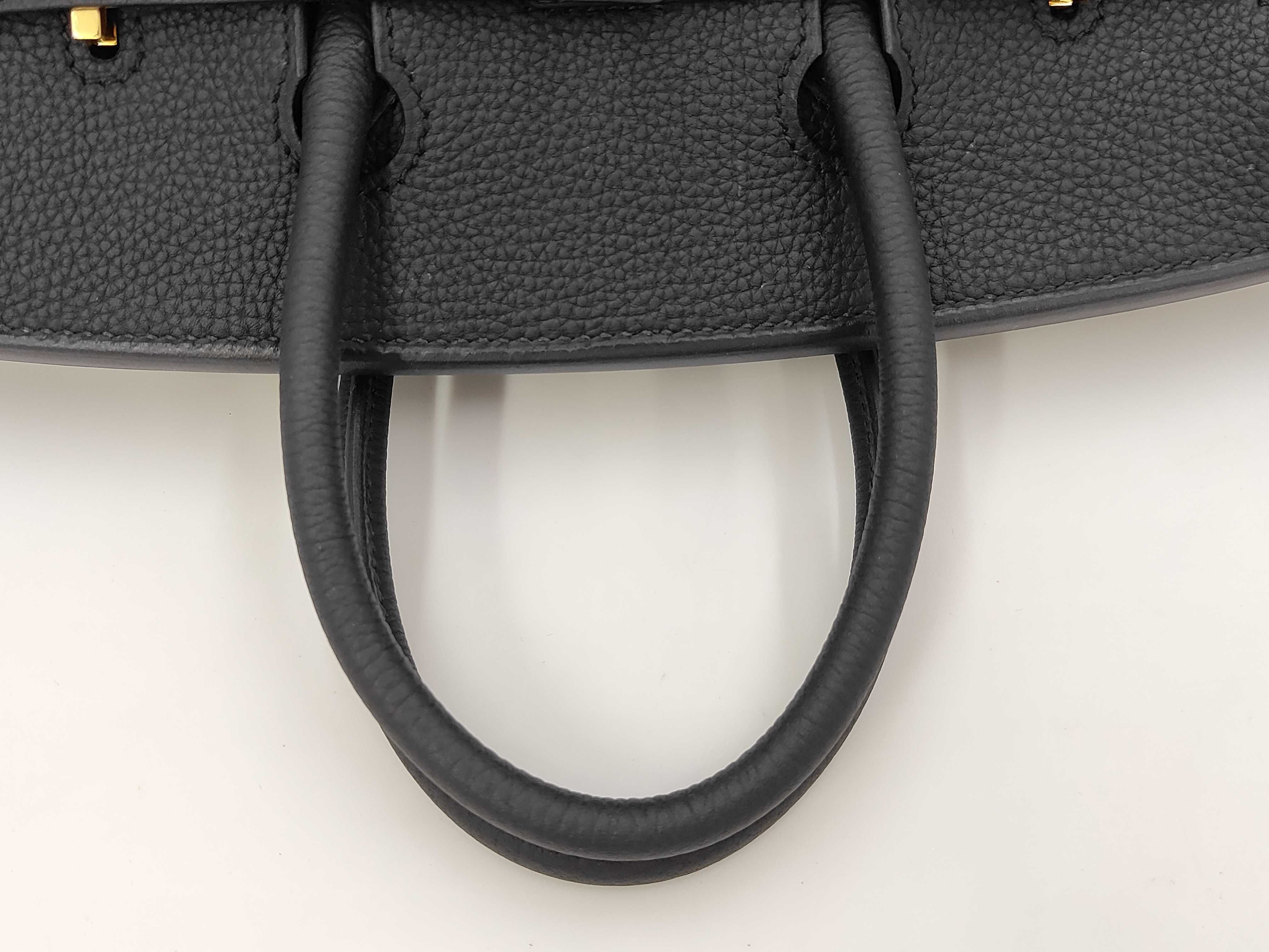 Birkin 25 Togo Black Gold Hardware B Stamp Handbag — view 6