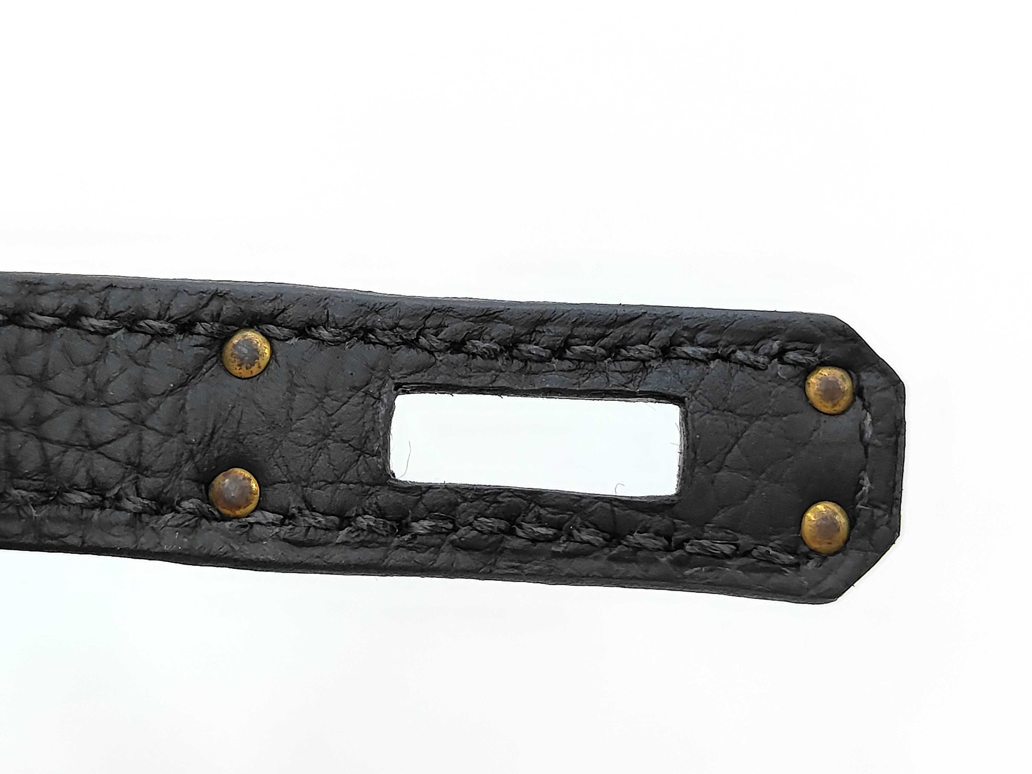 Birkin 25 Togo Black Gold Hardware B Stamp Handbag — view 10