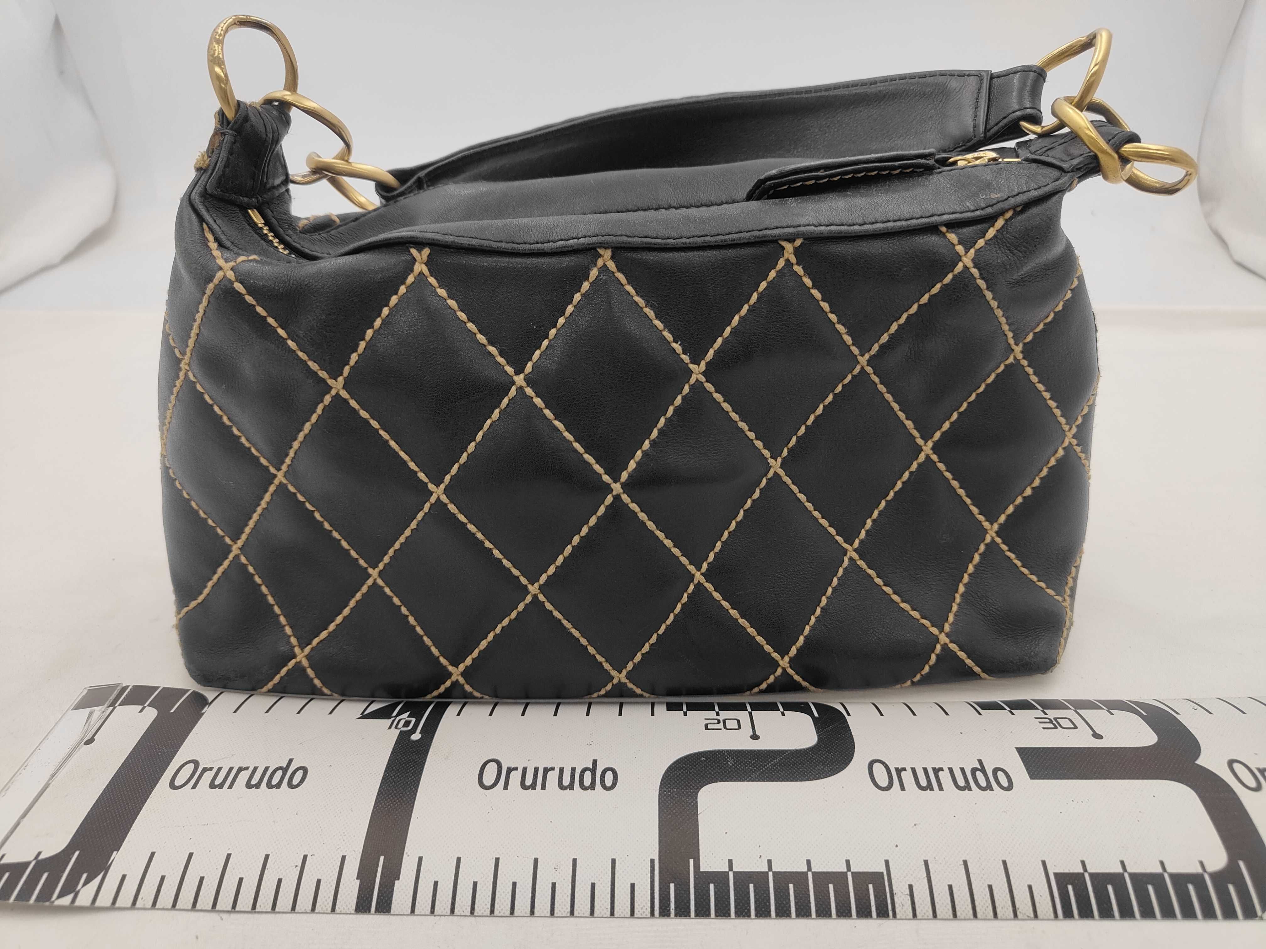 Wild Stitch Lambskin Chain Shoulder Bag, Black with Gold Hardware, 8794984 (Serial Number 8, A20663) — view 2