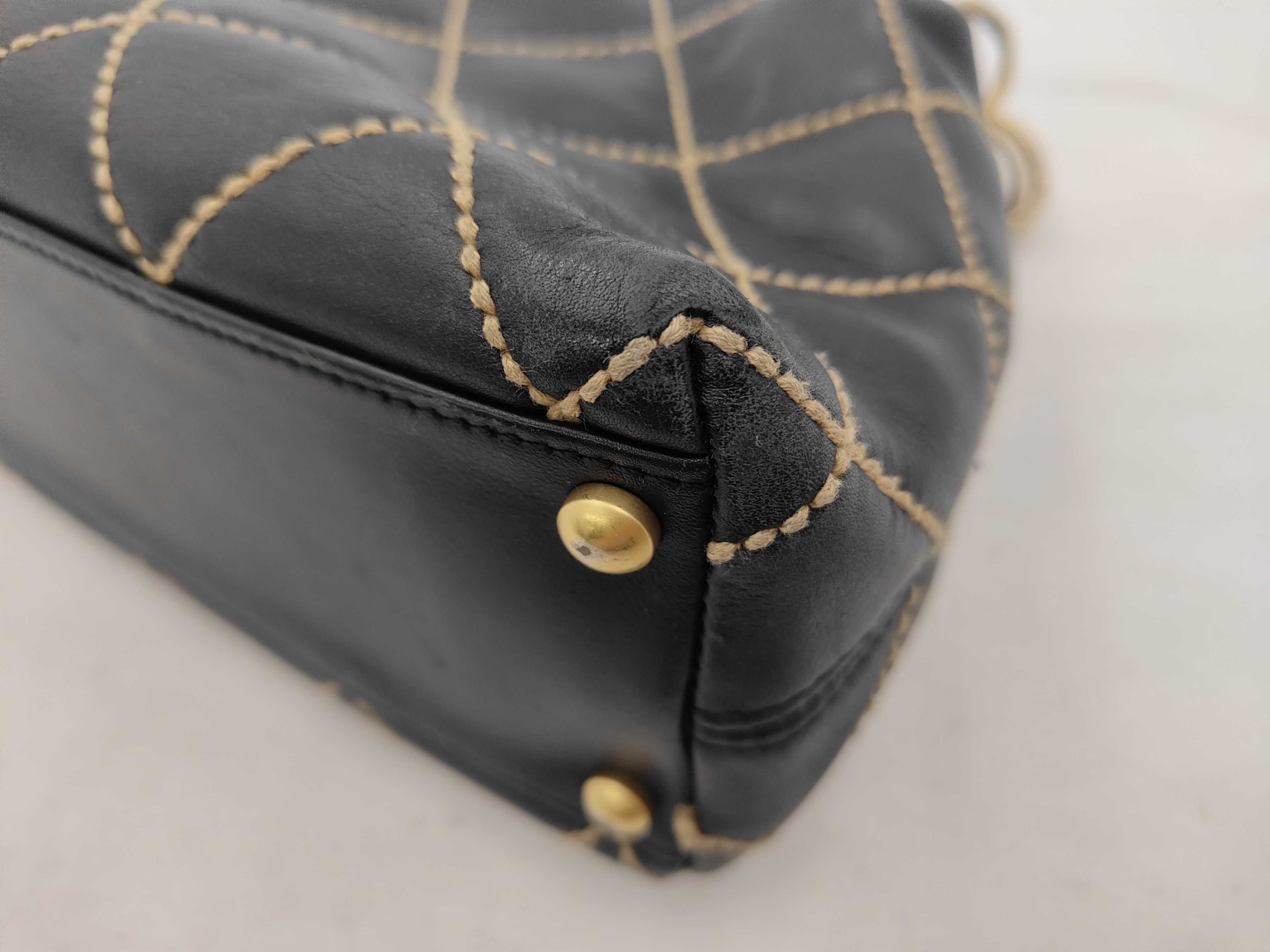 Wild Stitch Lambskin Chain Shoulder Bag, Black with Gold Hardware, 8794984 (Serial Number 8, A20663) — view 6