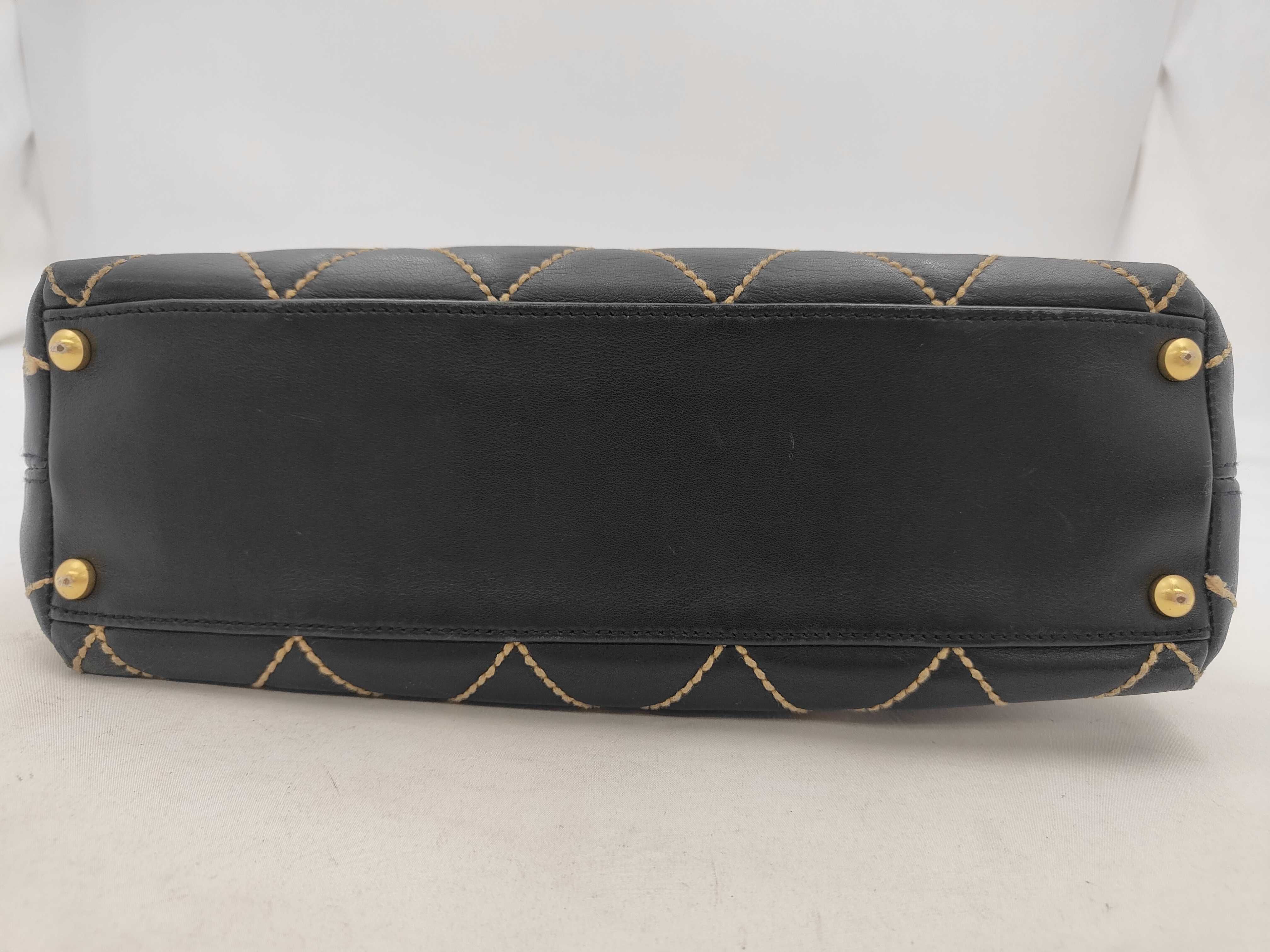 Wild Stitch Lambskin Chain Shoulder Bag, Black with Gold Hardware, 8794984 (Serial Number 8, A20663) — view 7