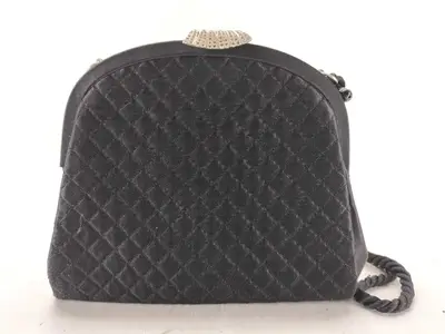 Satin Quilted Clasp Shoulder Bag