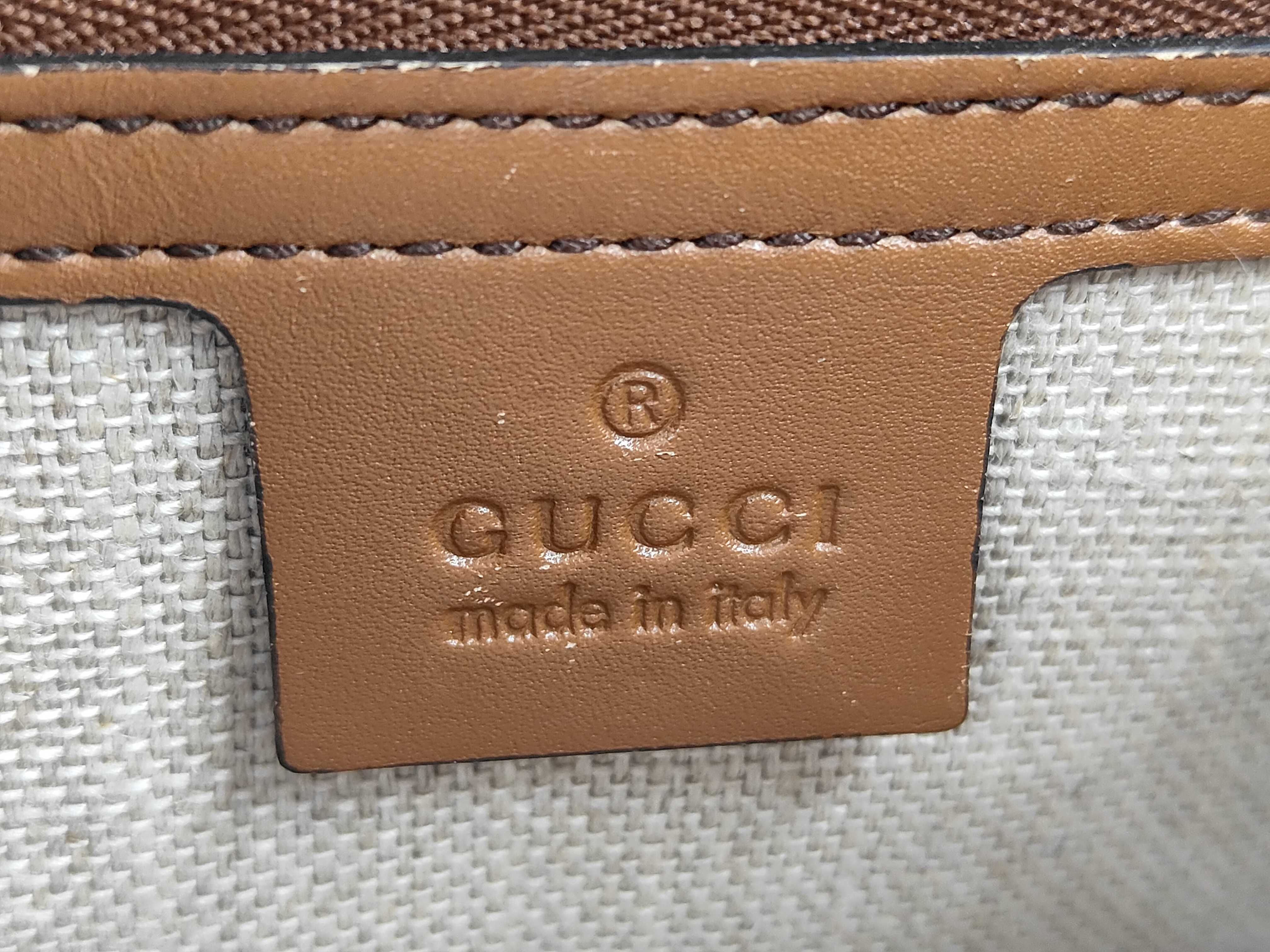 GG Canvas Gucci GG Canvas Horsebit Canvas Leather Shoulder Bag Brown 383848 Shoulder Bag — view 12