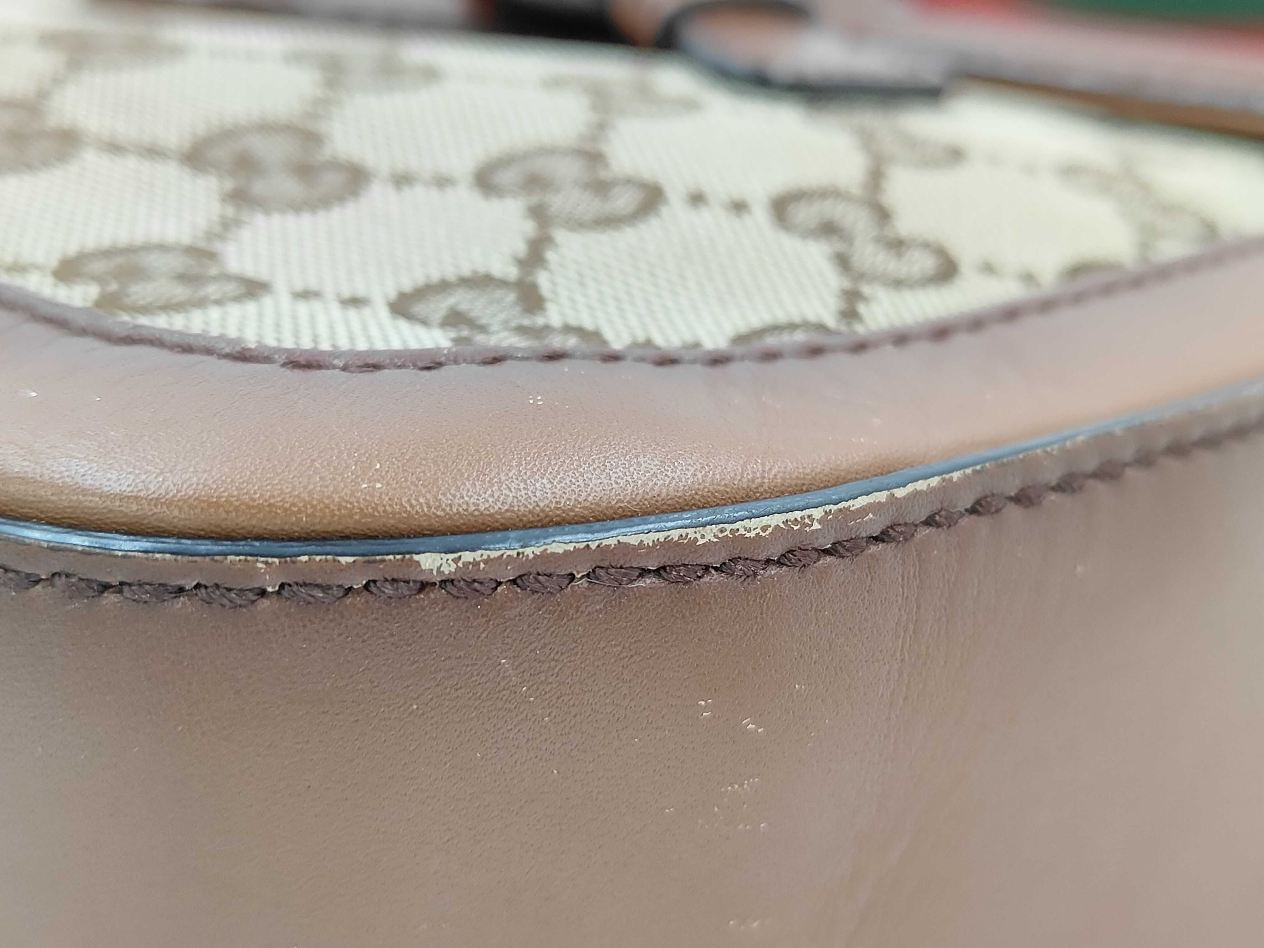 GG Canvas Gucci GG Canvas Horsebit Canvas Leather Shoulder Bag Brown 383848 Shoulder Bag — view 4