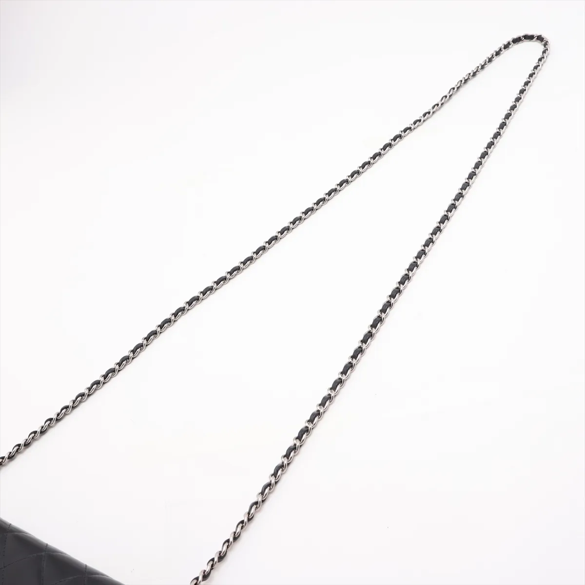 Cambon Line Leather x Patent Leather Chain Wallet, Black, Silver Hardware, 19375950, Serial Number 19 — view 5