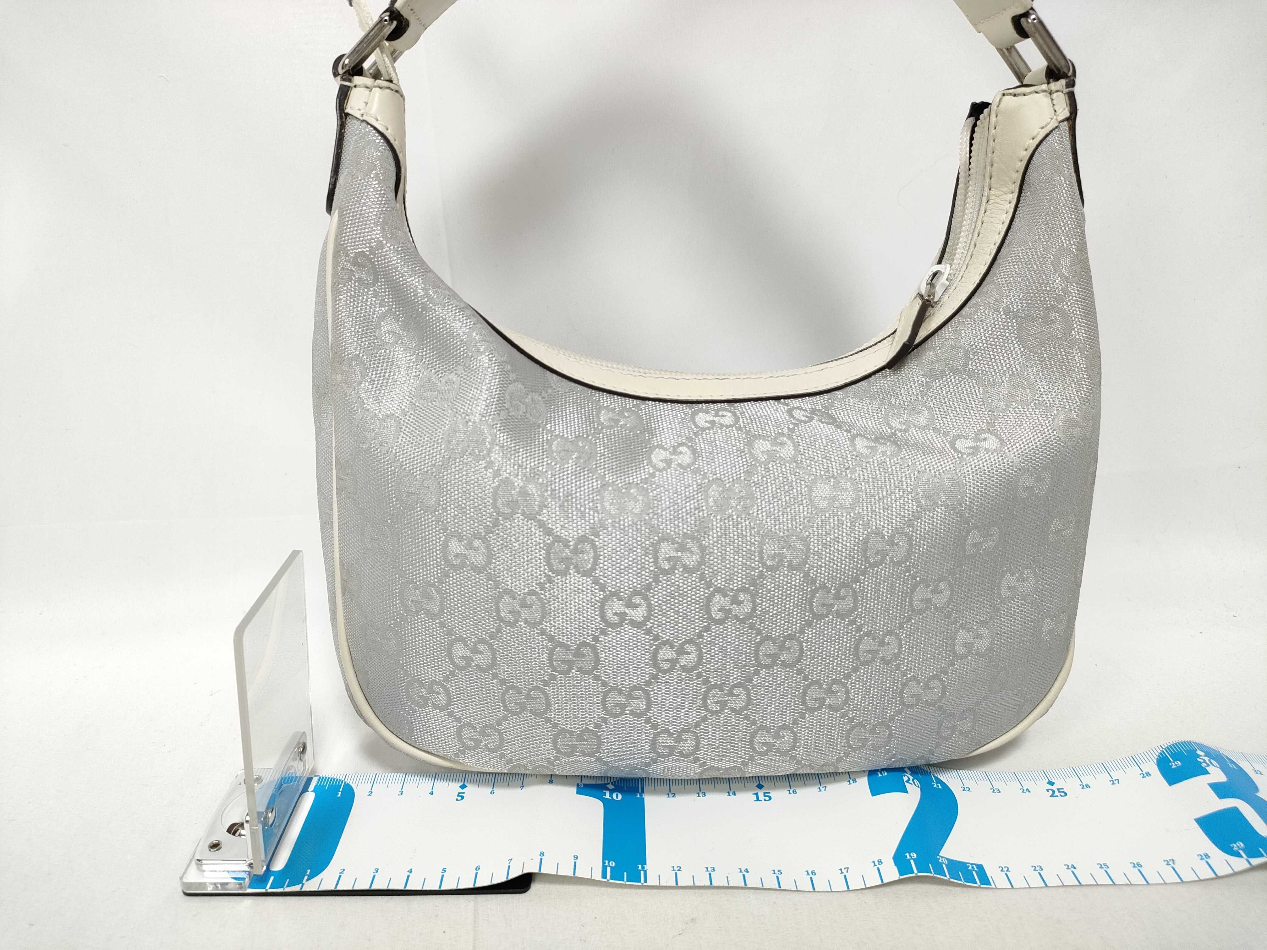 Satin Canvas One-Shoulder Bag 263757 Silver Shoulder Bag — view 2