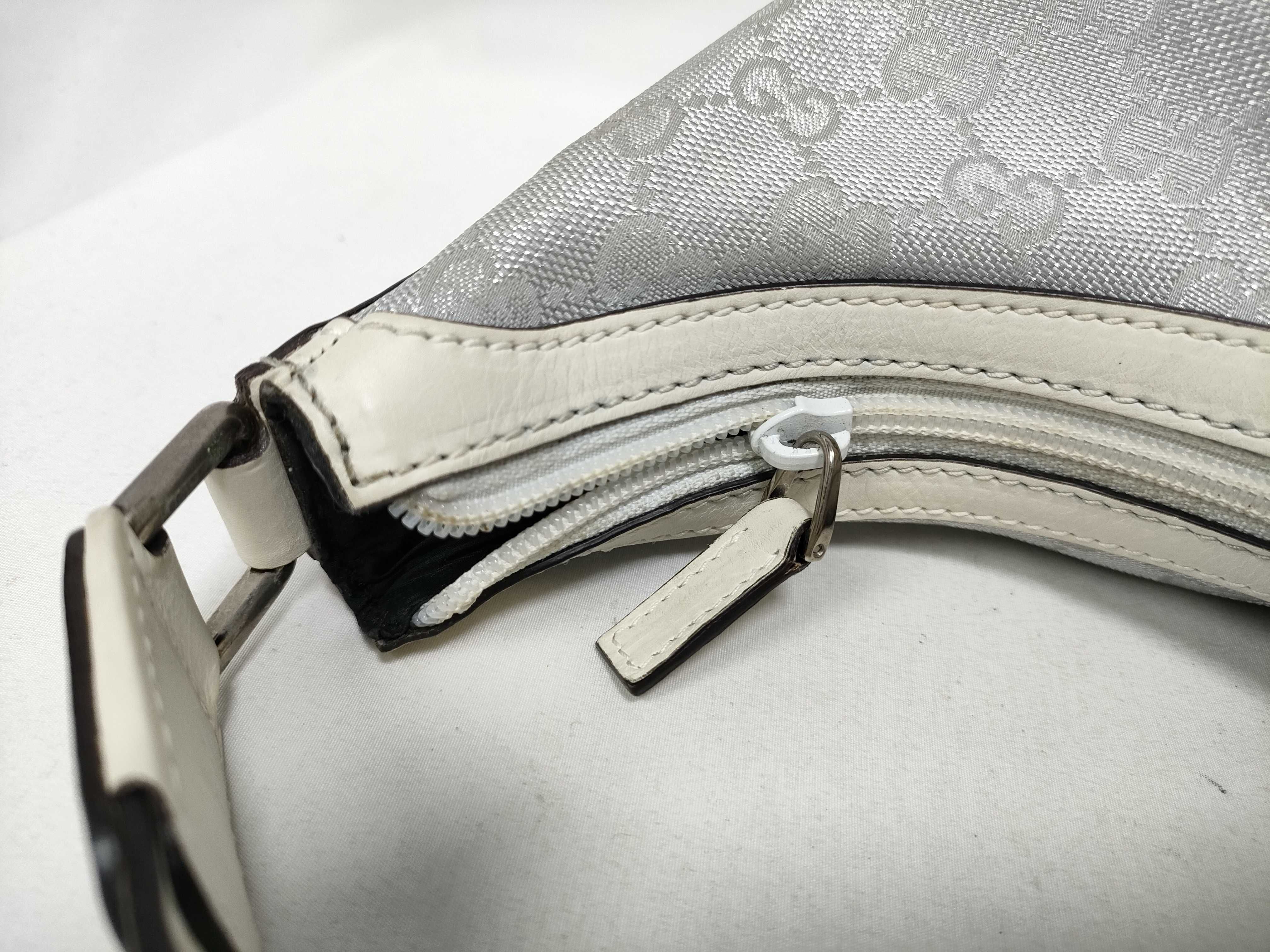 Satin Canvas One-Shoulder Bag 263757 Silver Shoulder Bag — view 11