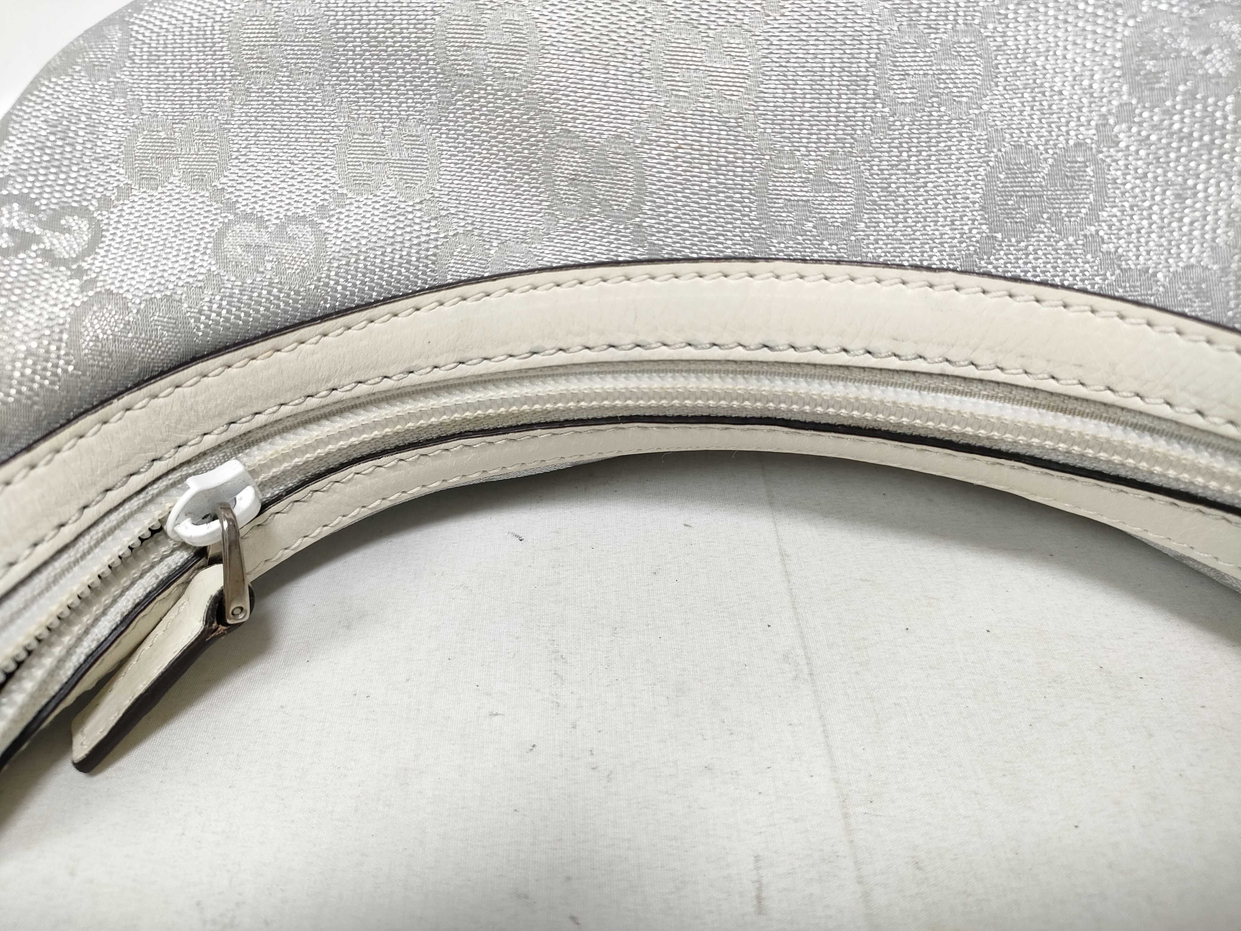 Satin Canvas One-Shoulder Bag 263757 Silver Shoulder Bag — view 12