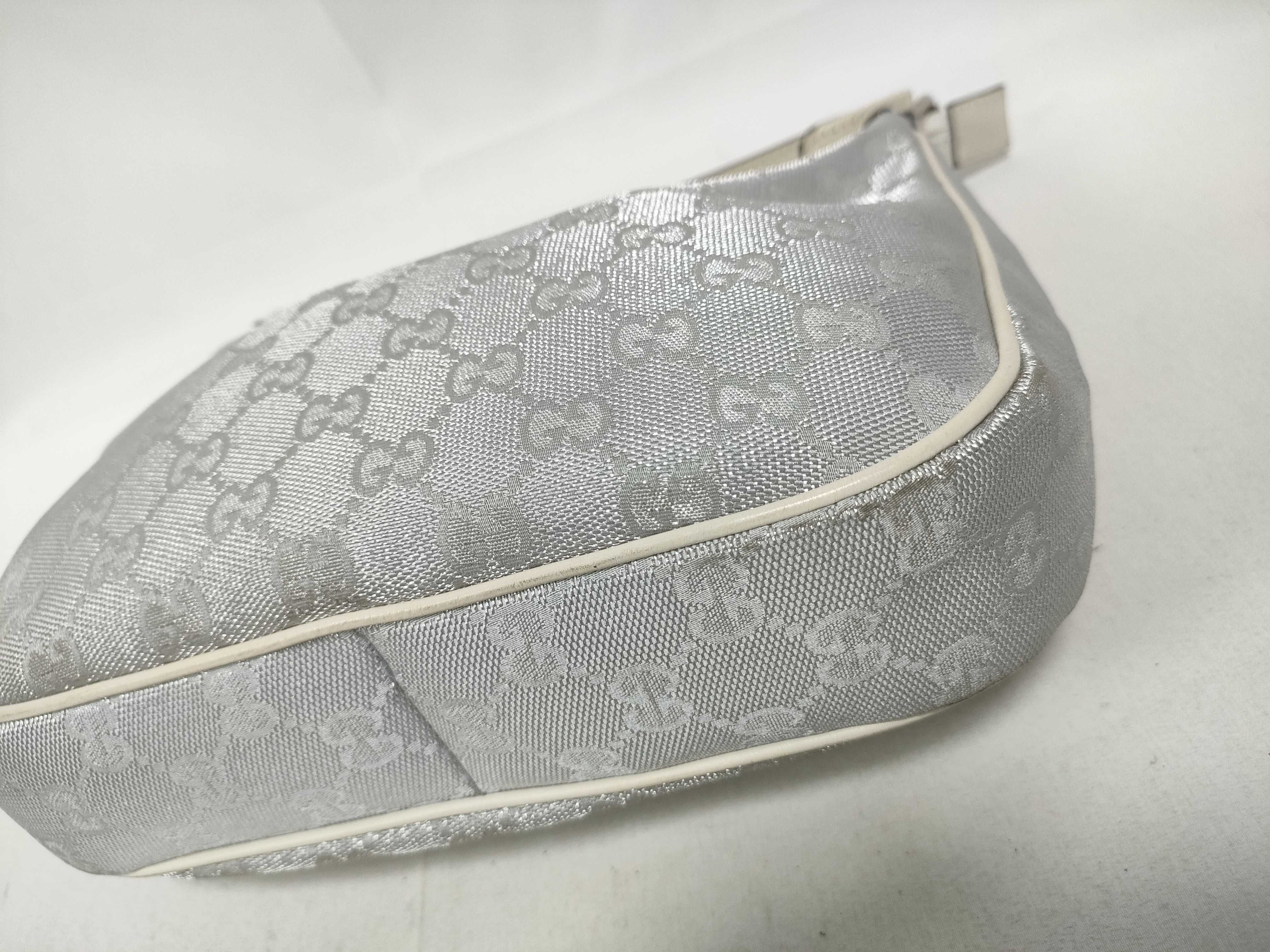 Satin Canvas One-Shoulder Bag 263757 Silver Shoulder Bag — view 4