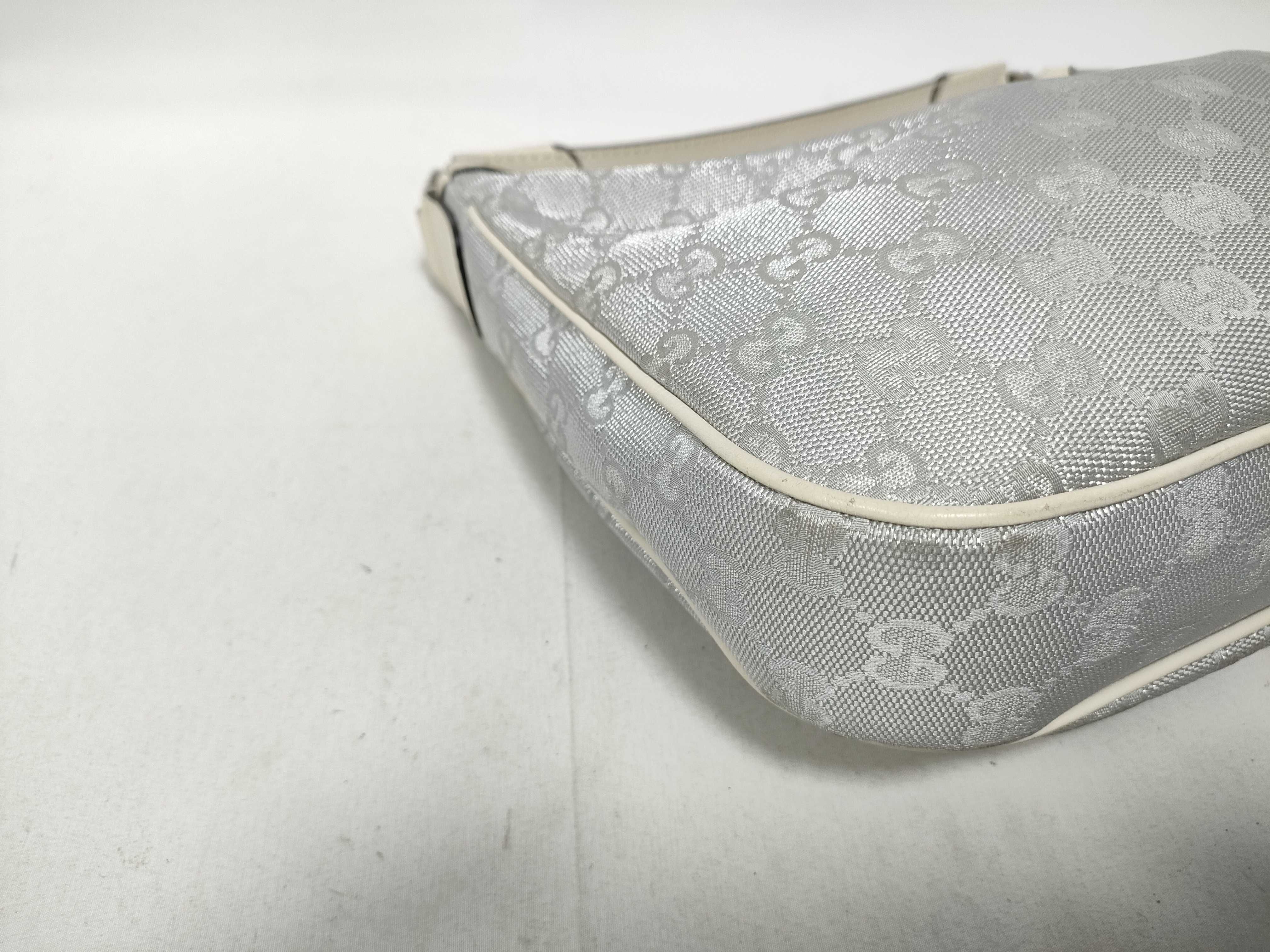 Satin Canvas One-Shoulder Bag 263757 Silver Shoulder Bag — view 5