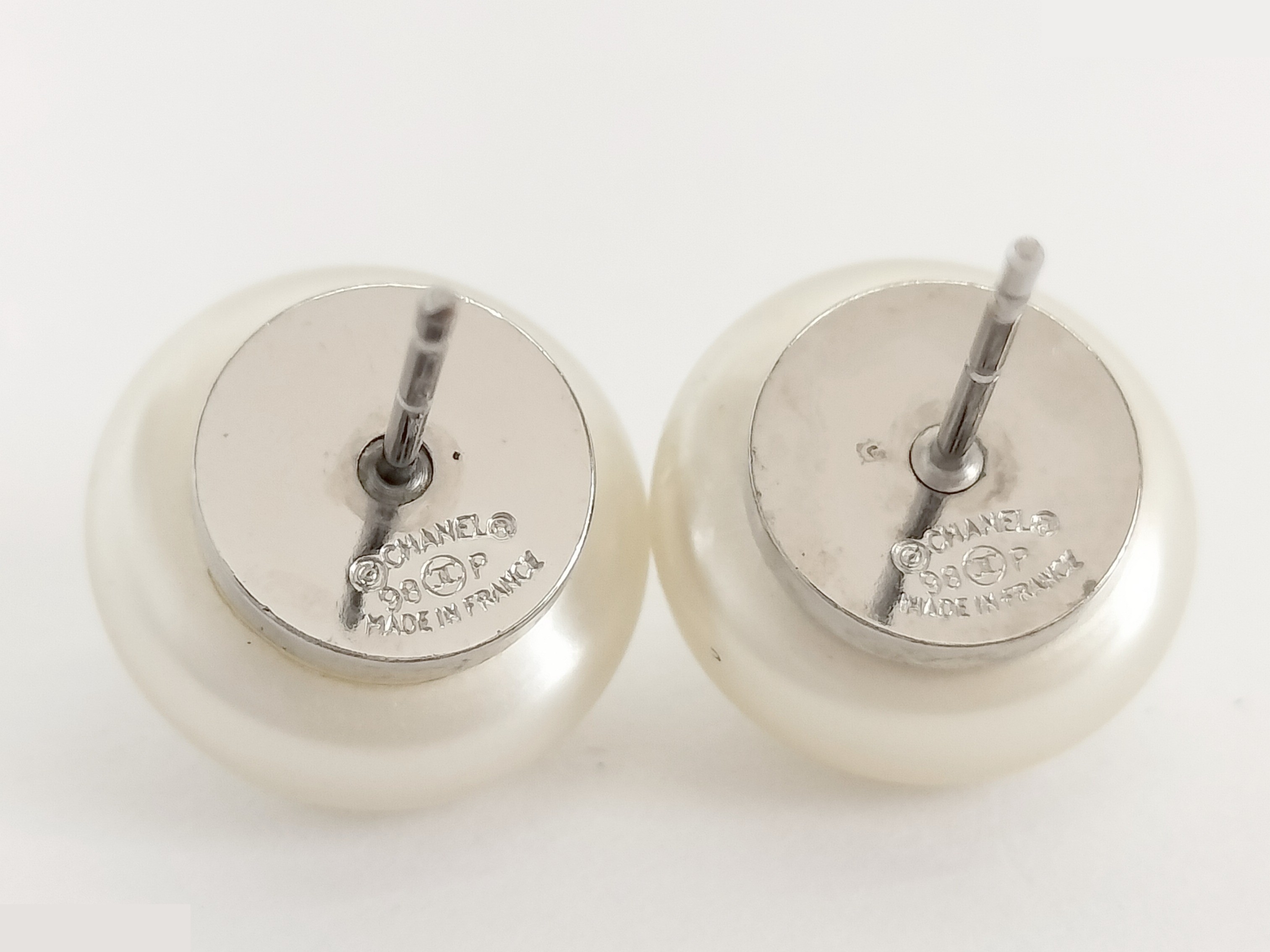 Coco F Pearl Silver Earrings — view 3