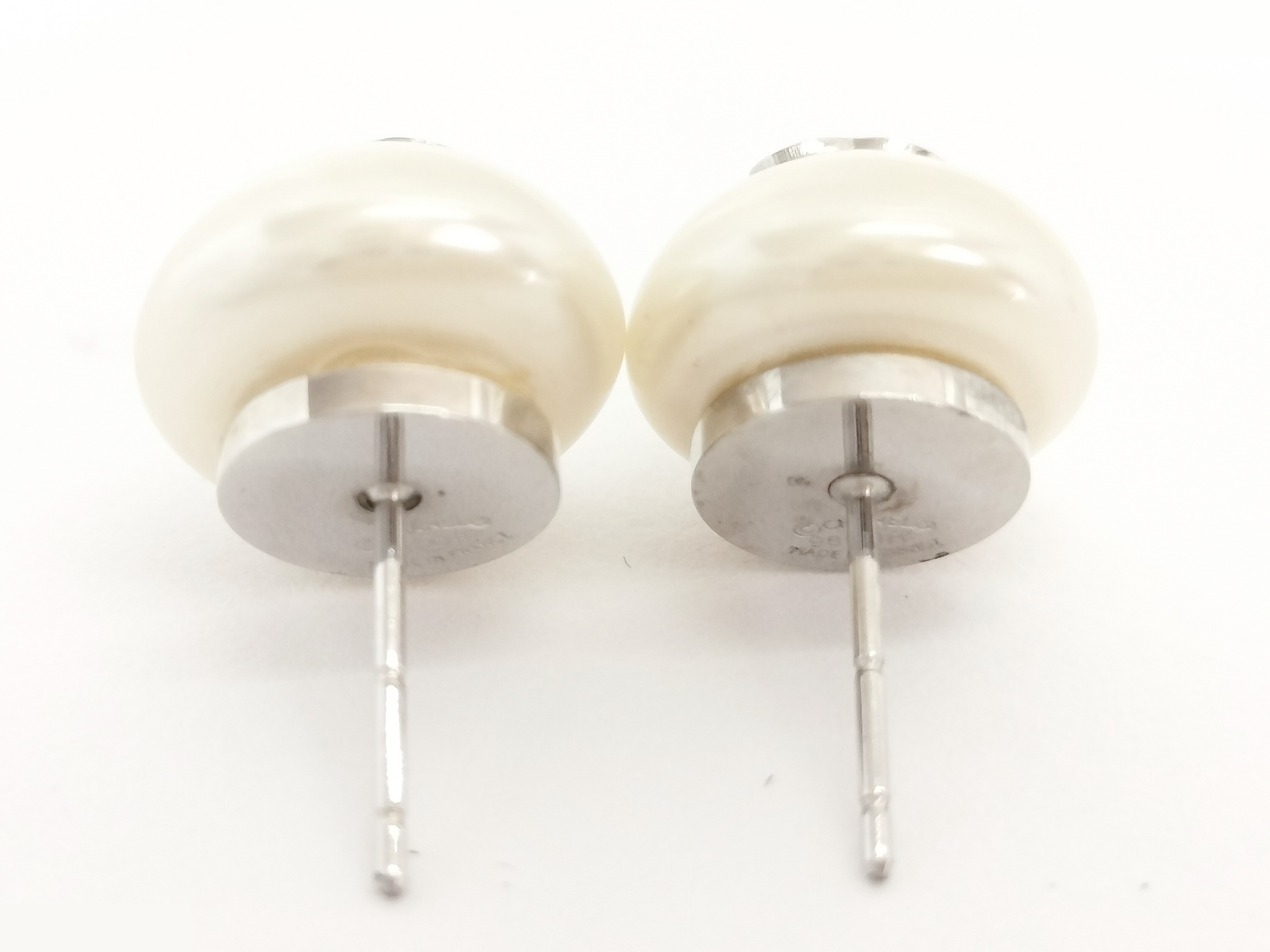 Coco F Pearl Silver Earrings — view 4