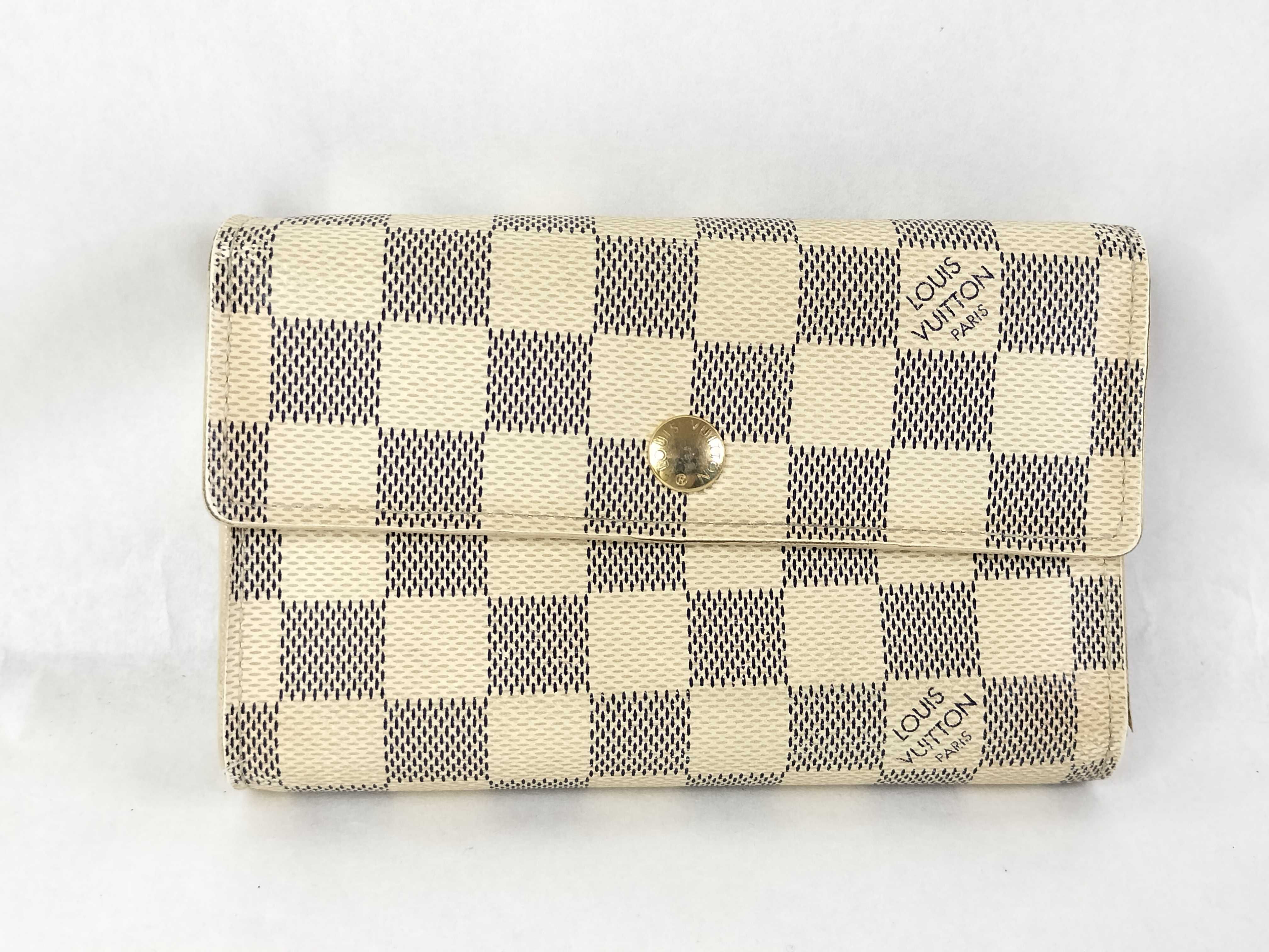 Damier Azur Portefeuille Alexandra wallet with initials