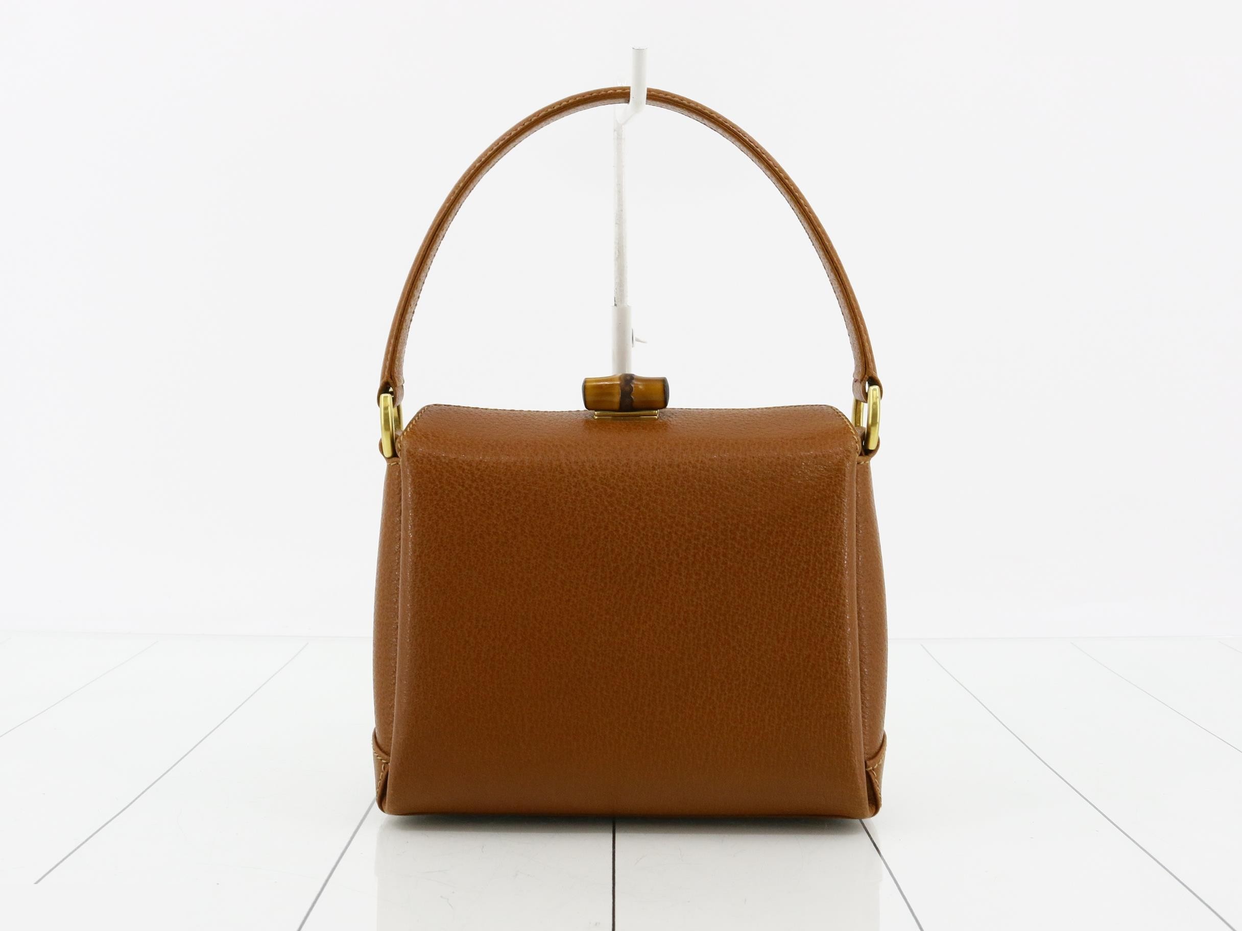 Bamboo Leather Turnlock Handbag 000.33.0240 Brown — view 2