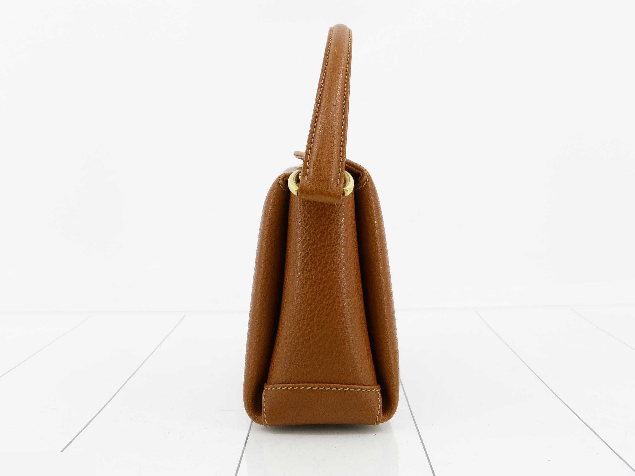 Bamboo Leather Turnlock Handbag 000.33.0240 Brown — view 3