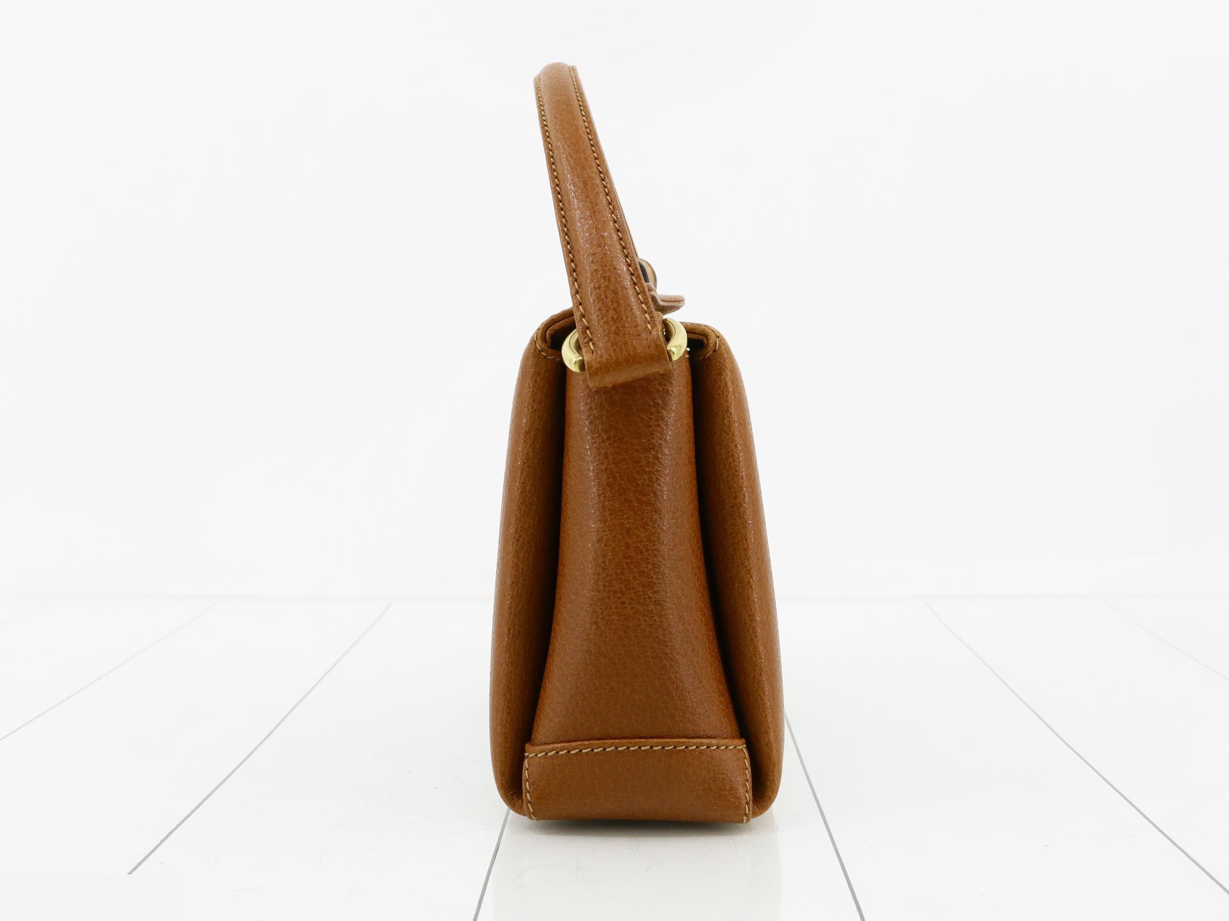 Bamboo Leather Turnlock Handbag 000.33.0240 Brown — view 4