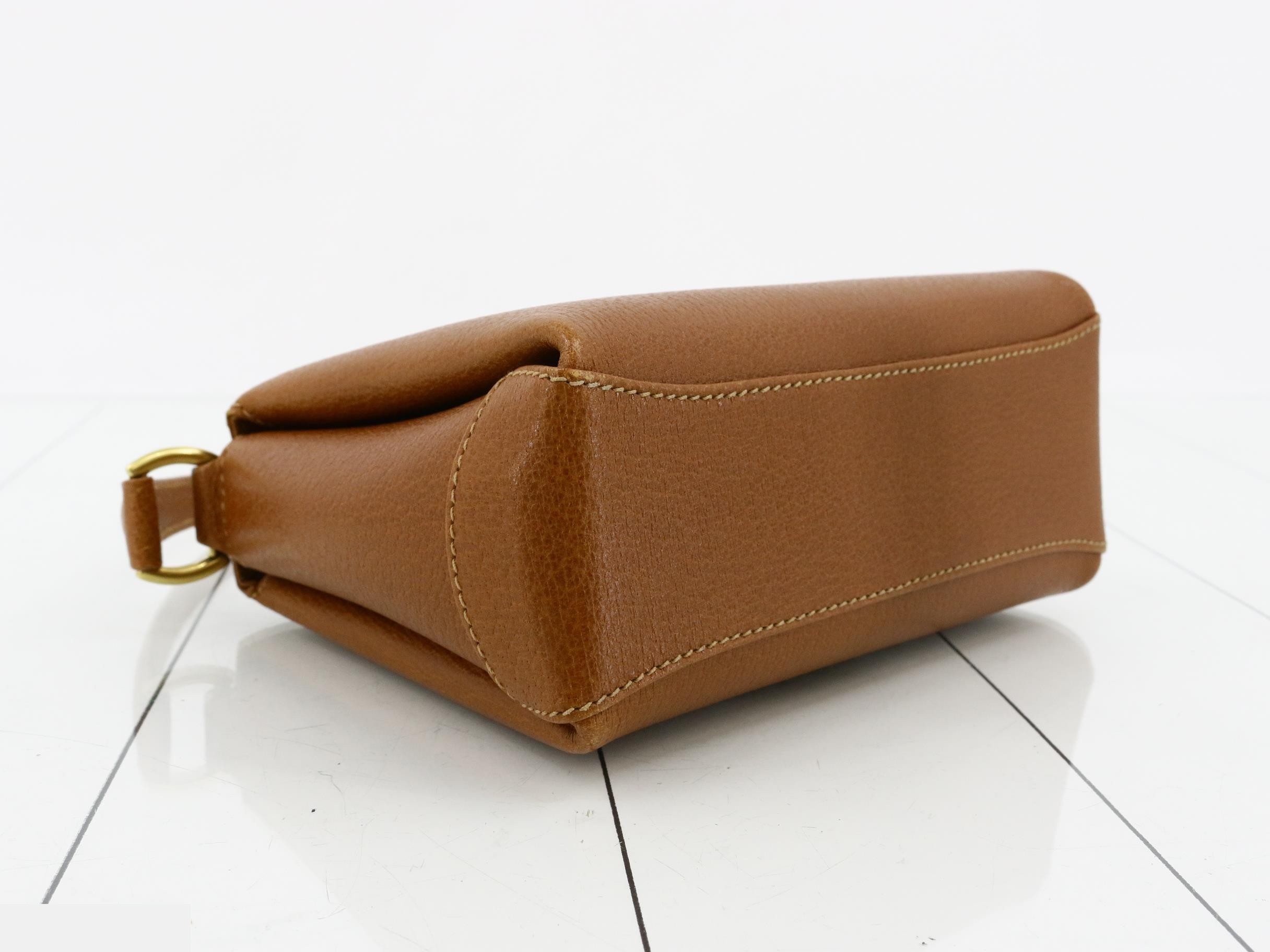 Bamboo Leather Turnlock Handbag 000.33.0240 Brown — view 5
