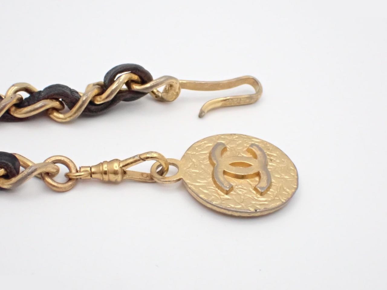 Coco Mark Leather Chain Belt, Chain approx. 100cm — view 3
