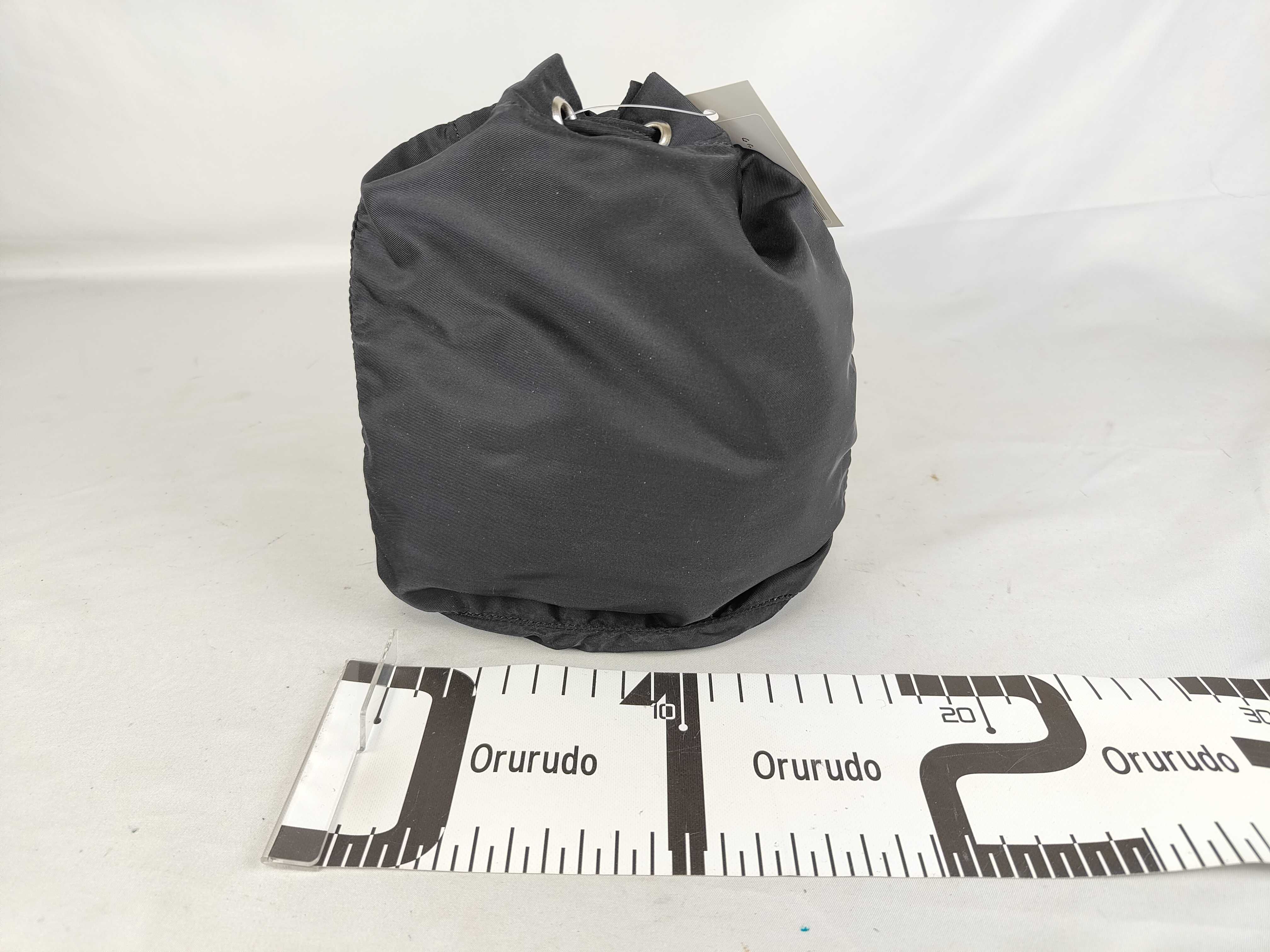 Nylon Drawstring Pouch, Black — view 2