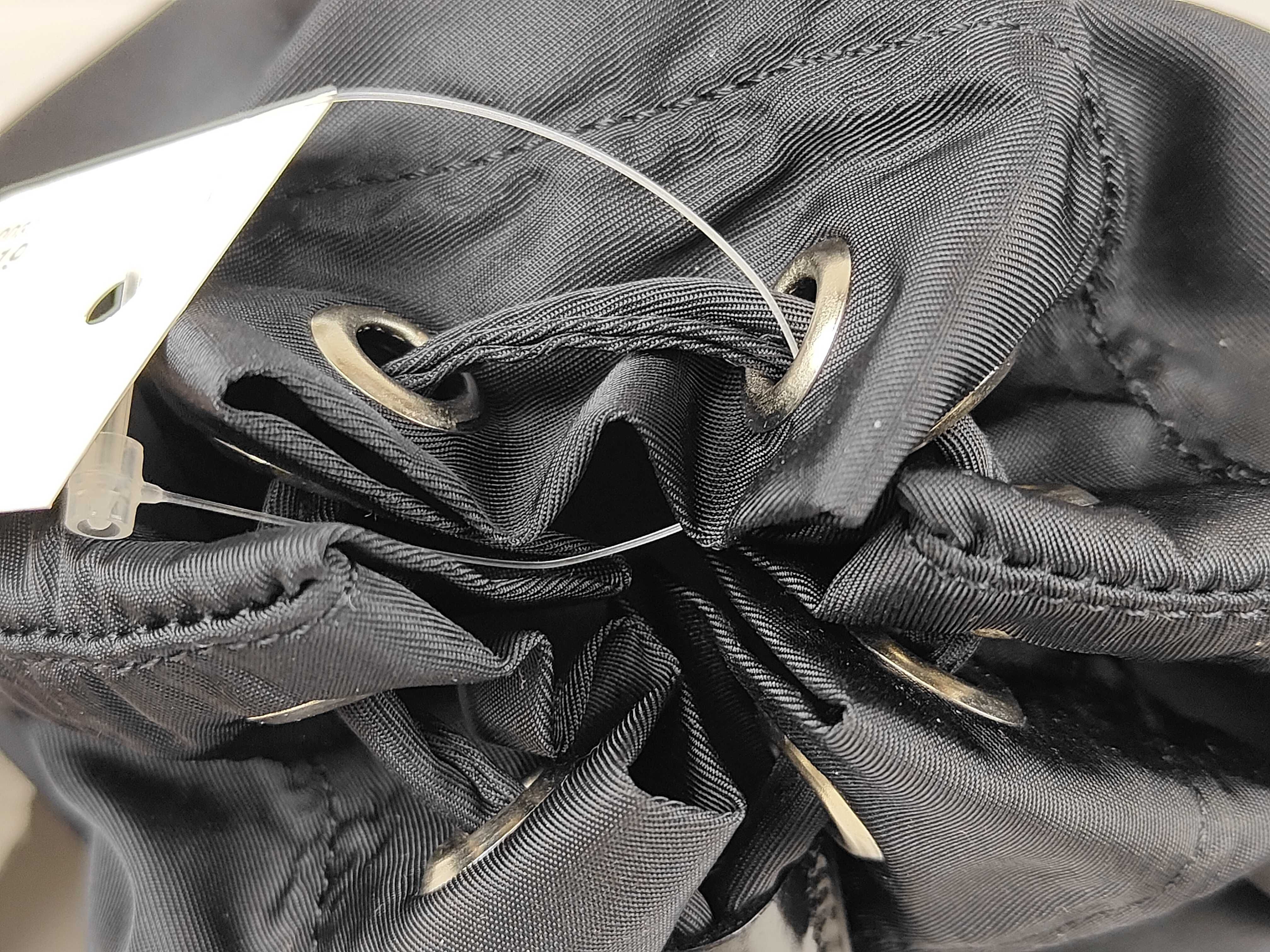 Nylon Drawstring Pouch, Black — view 6