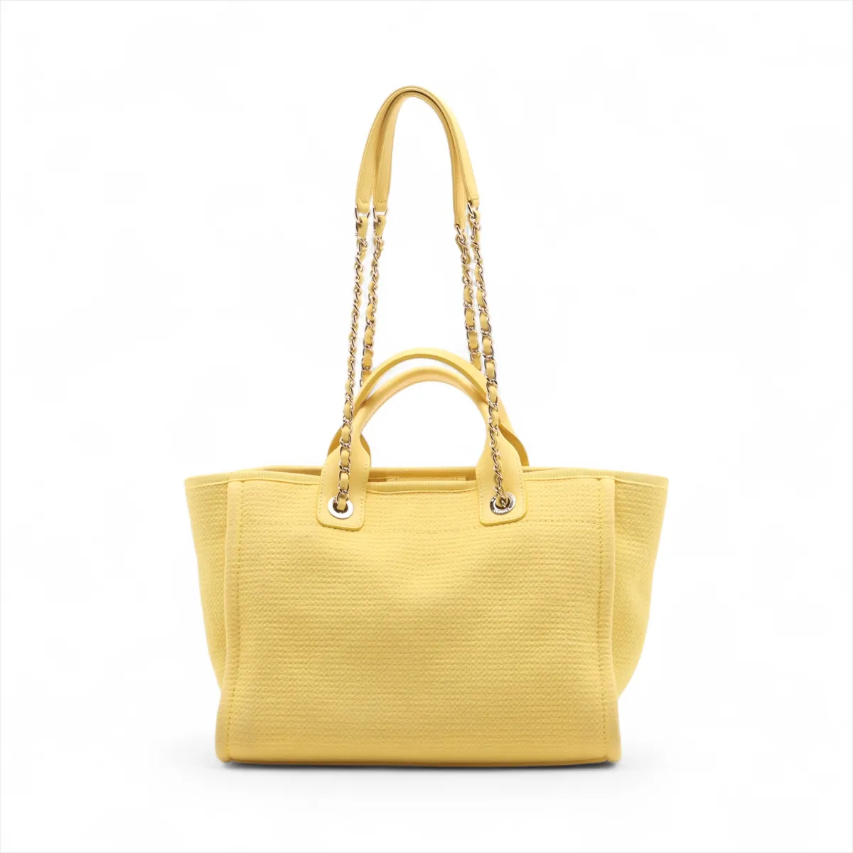 Deauville MM Canvas x Leather 2WAY Tote Bag Yellow Gold Hardware TKH8210C Random Plate — view 2