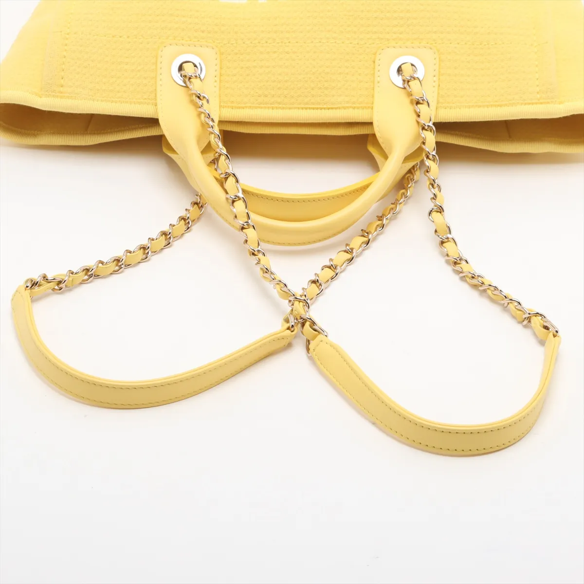 Deauville MM Canvas x Leather 2WAY Tote Bag Yellow Gold Hardware TKH8210C Random Plate — view 5