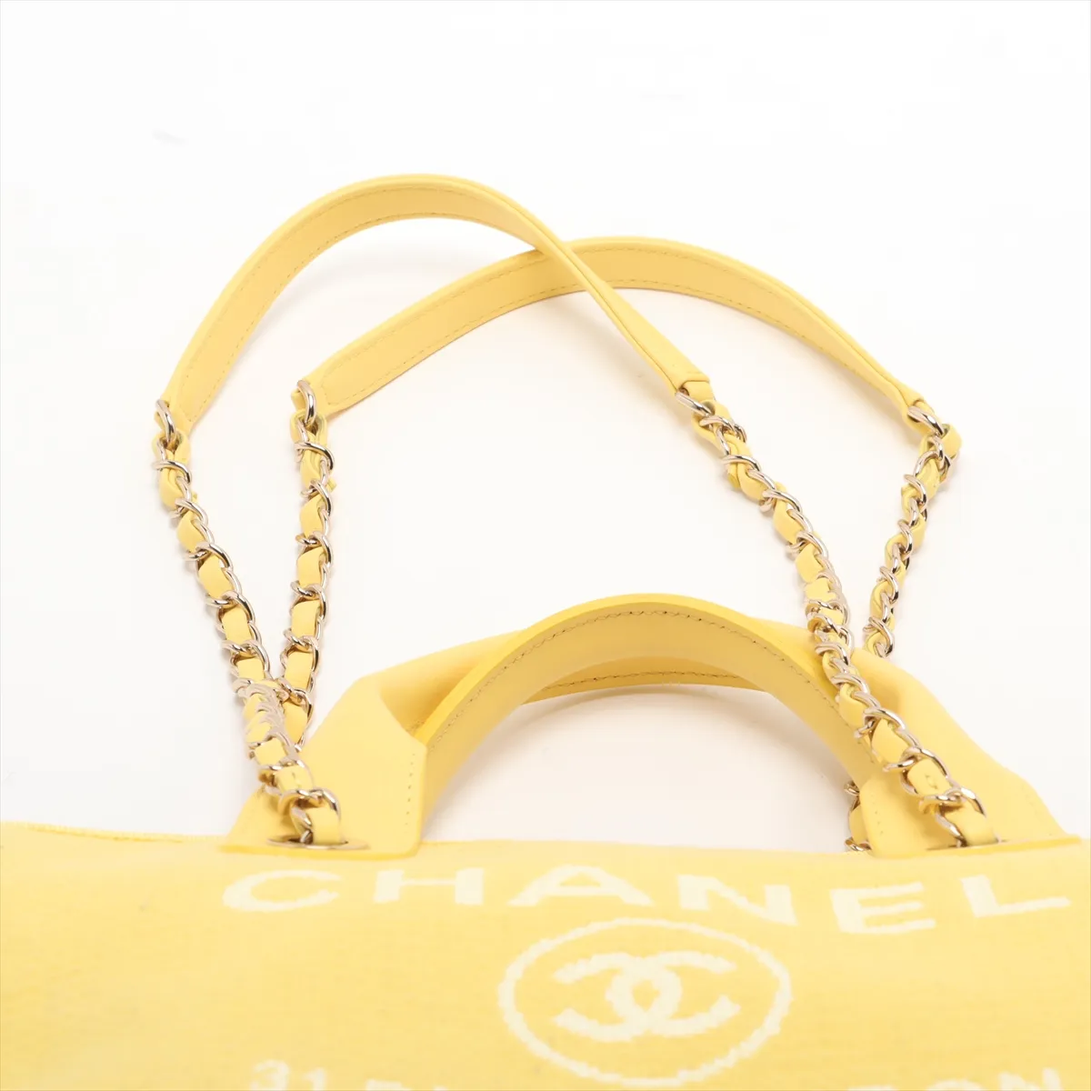 Deauville MM Canvas x Leather 2WAY Tote Bag Yellow Gold Hardware TKH8210C Random Plate — view 6