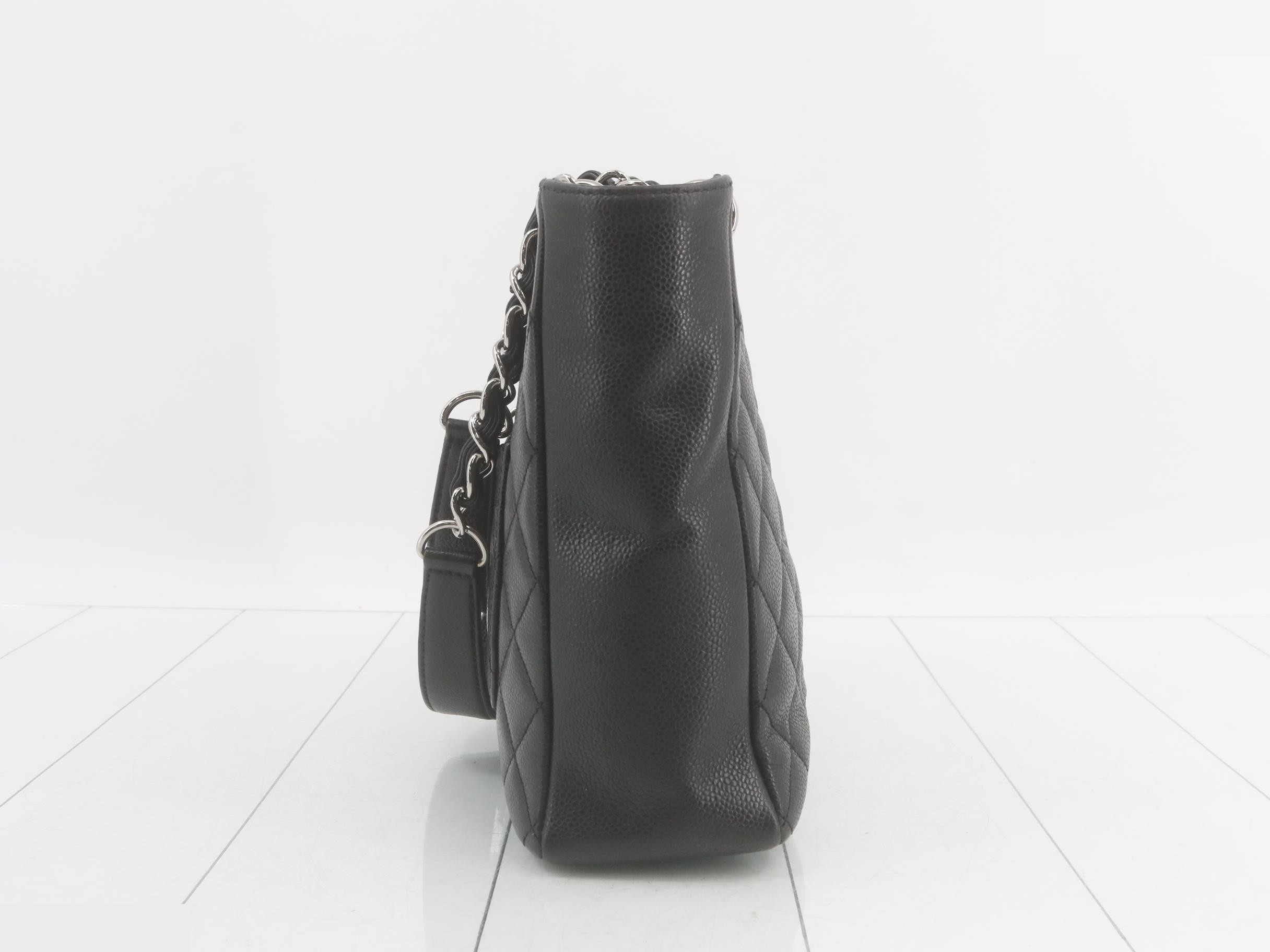 Matelassé PST Tote, Caviar Leather, Black, Silver Hardware, Serial Number 15-series, with original sticker. — view 4