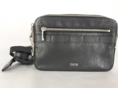 Trotter Christian Dior Safari Oblique Shoulder Bag Black Shoulder Bag