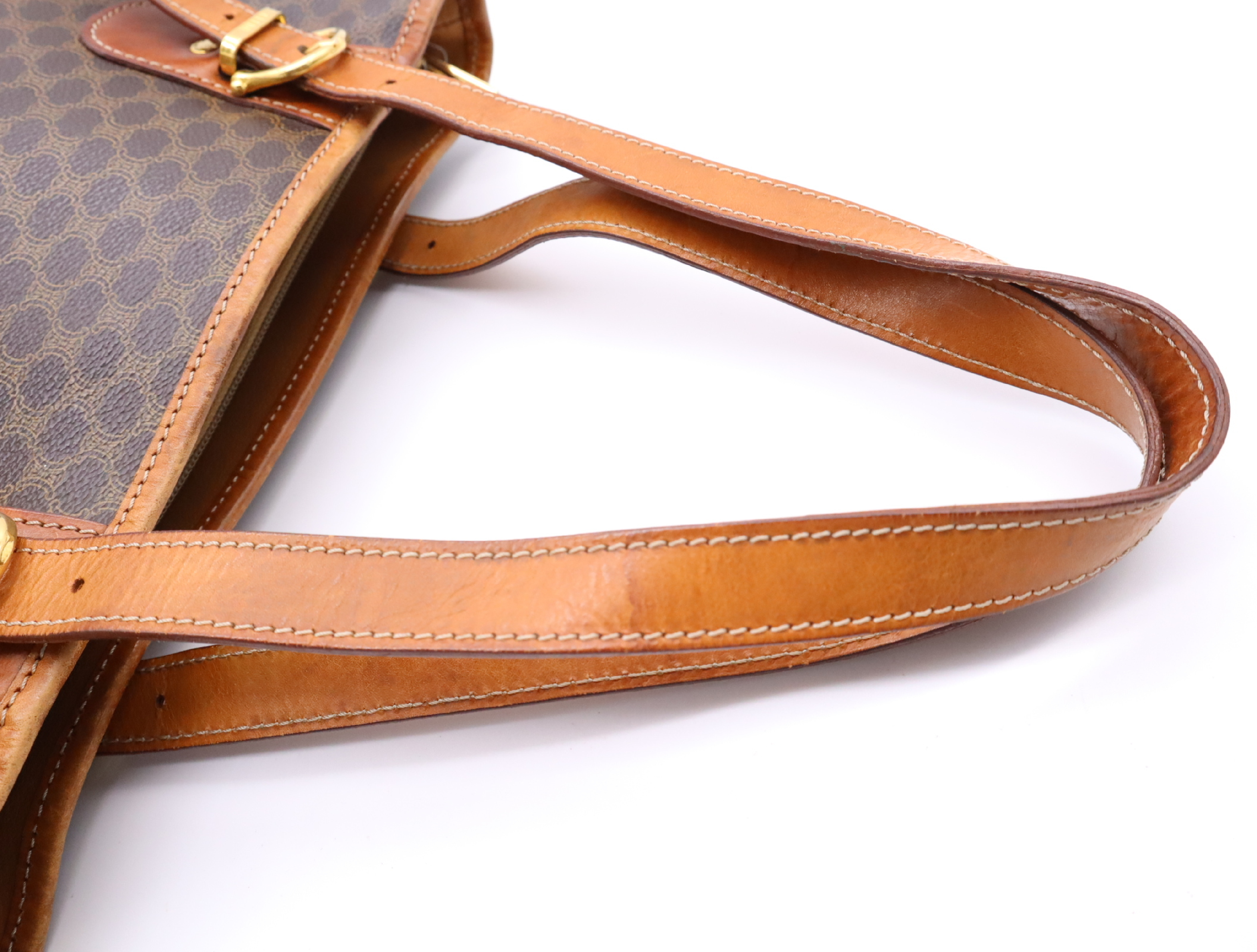 PVC x Leather Macadam Tote Bag, Brown, Gold Hardware Tote Bag — view 12