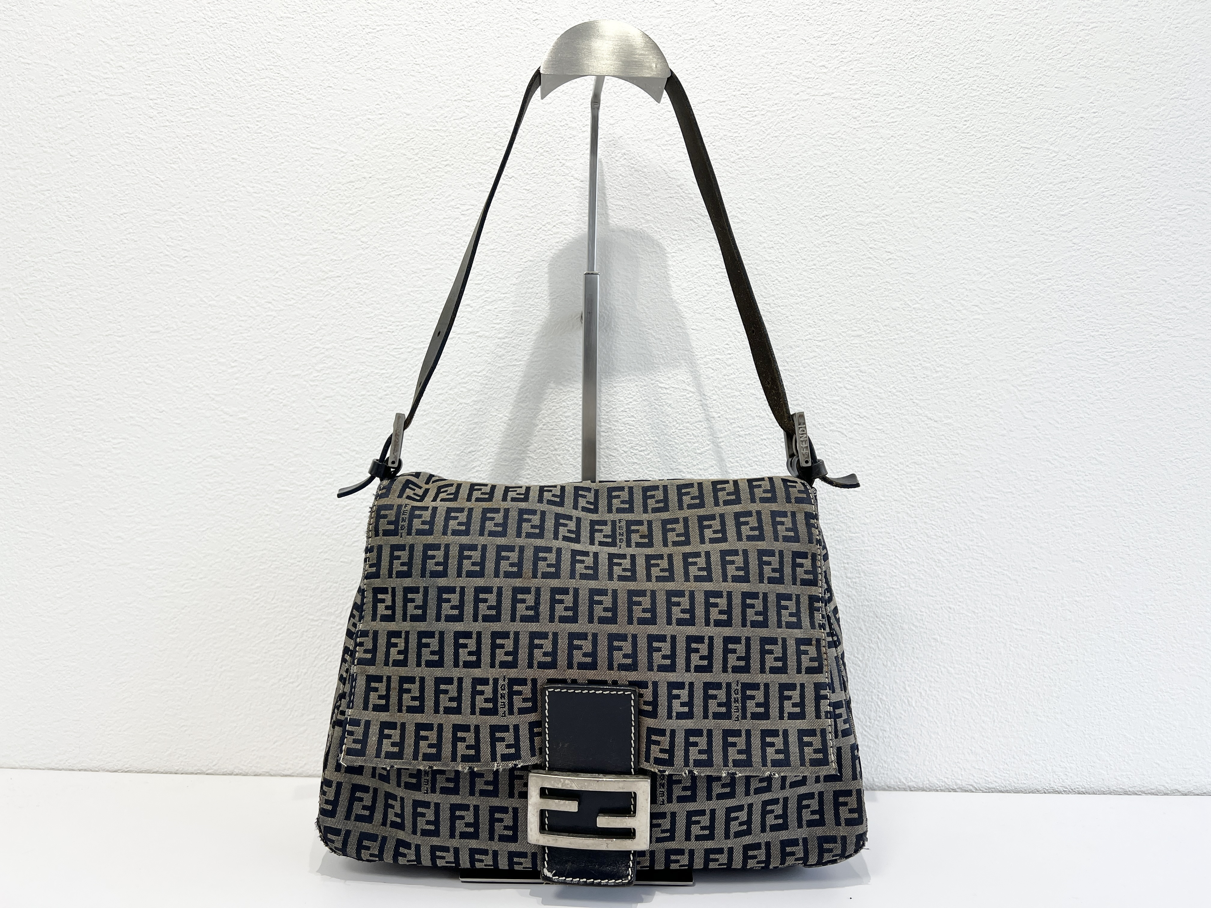 Mamma Bucket Zucca Canvas Leather One-Shoulder Bag