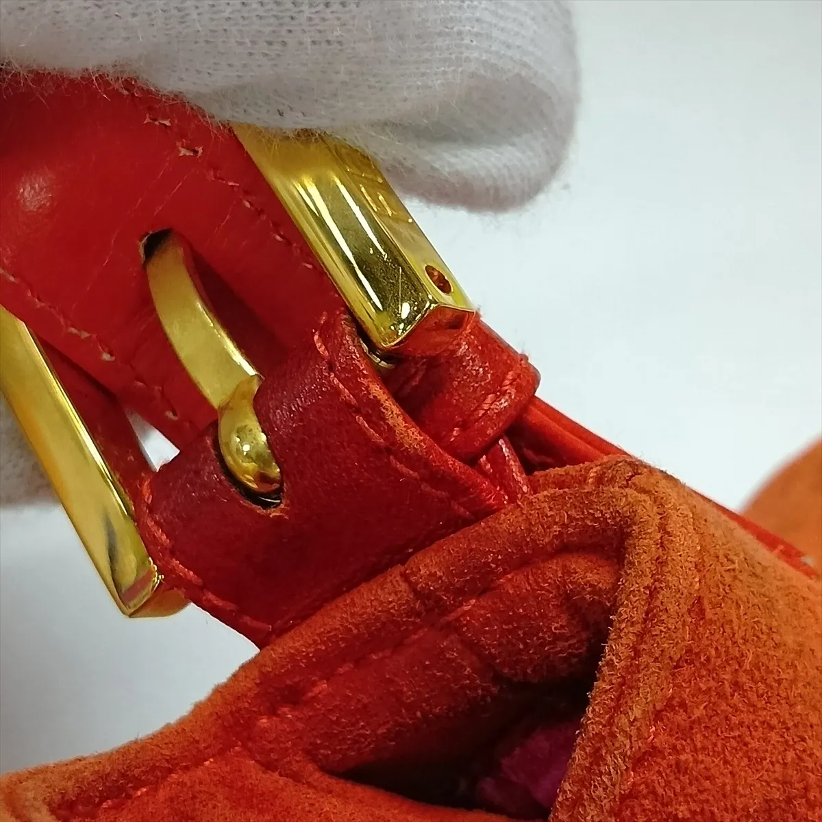 Mamma Bucket 26424 Suede x Leather Shoulder Bag Orange — view 15