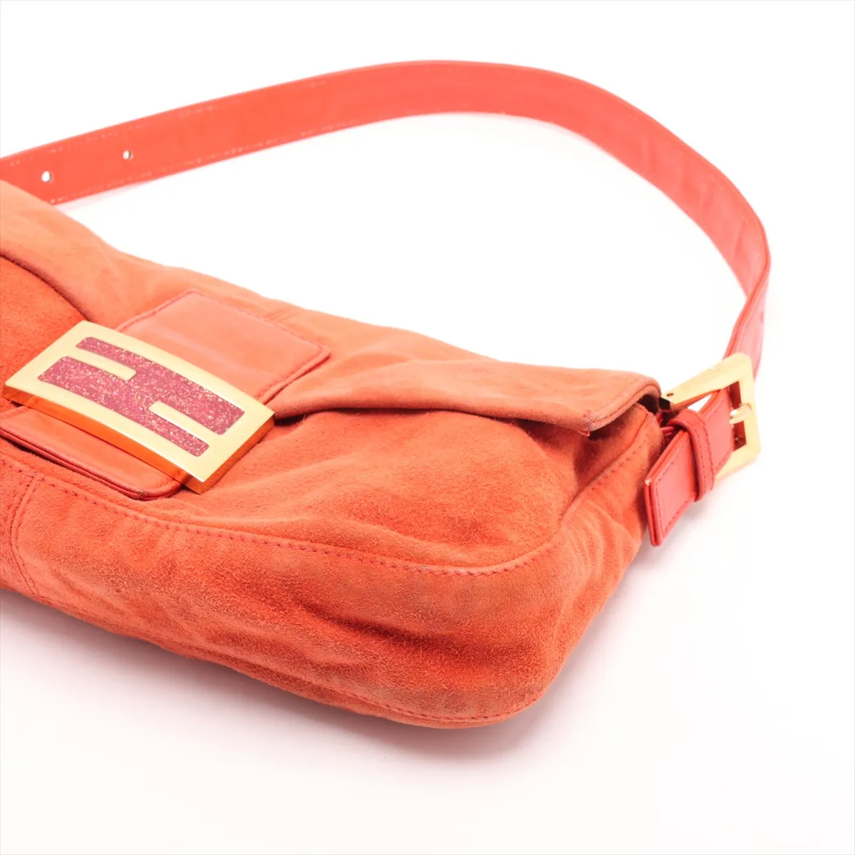 Mamma Bucket 26424 Suede x Leather Shoulder Bag Orange — view 3
