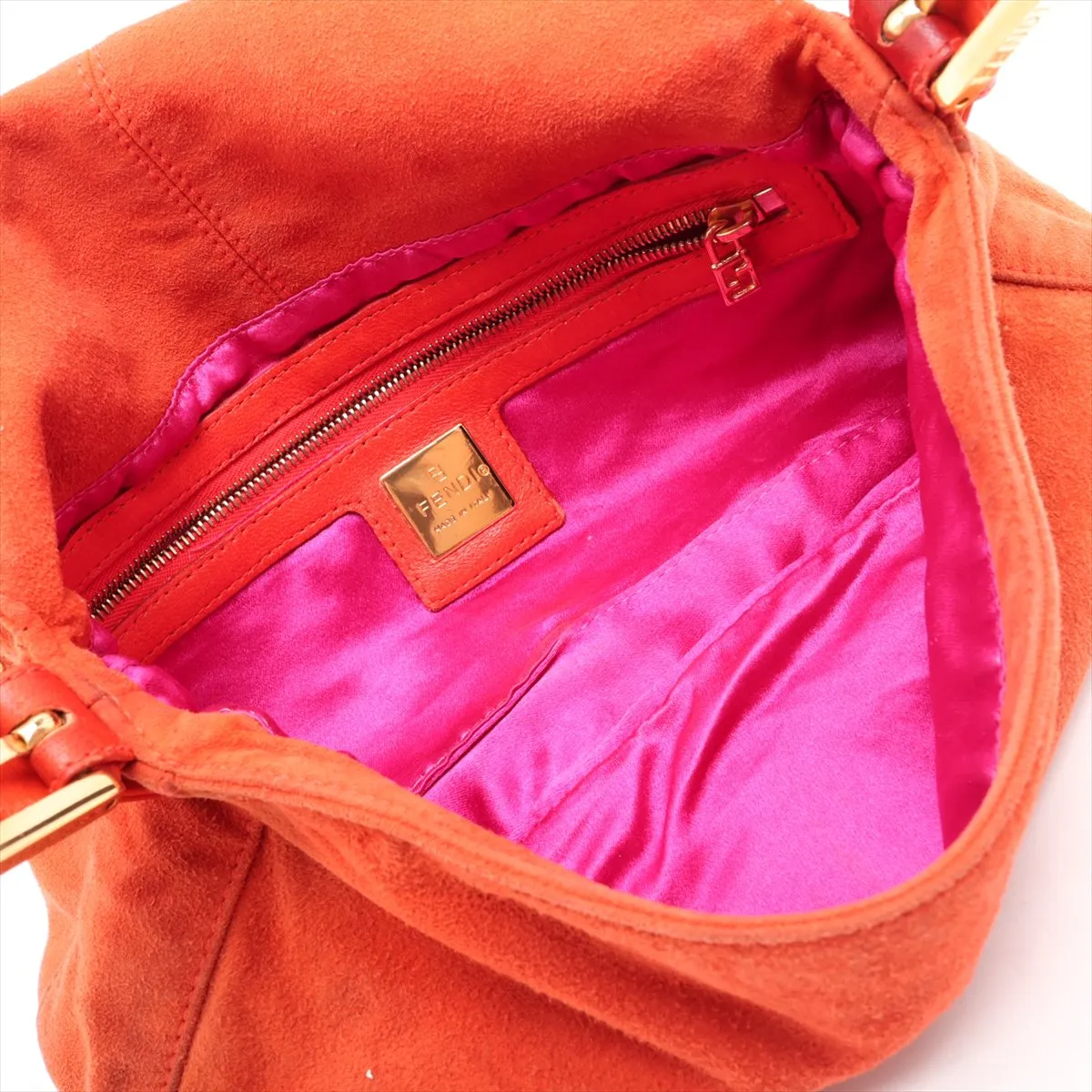 Mamma Bucket 26424 Suede x Leather Shoulder Bag Orange — view 7