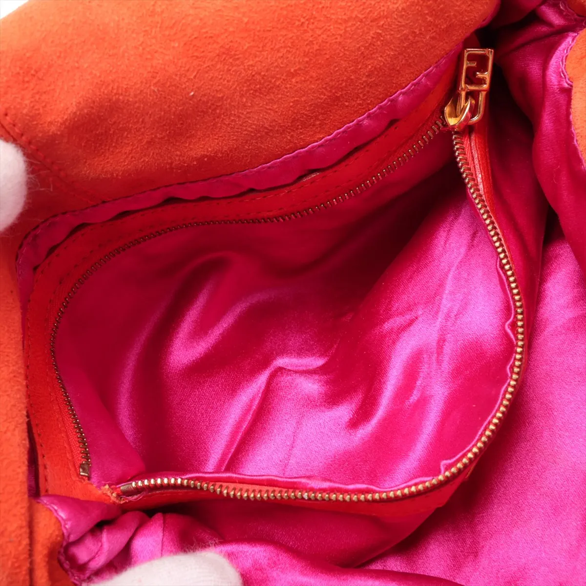 Mamma Bucket 26424 Suede x Leather Shoulder Bag Orange — view 8