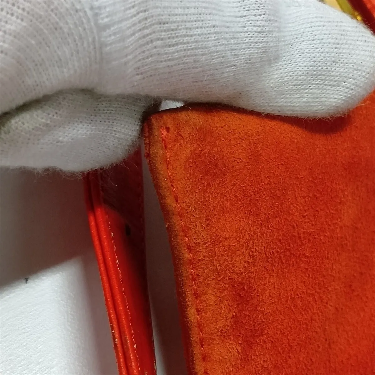 Mamma Bucket 26424 Suede x Leather Shoulder Bag Orange — view 10