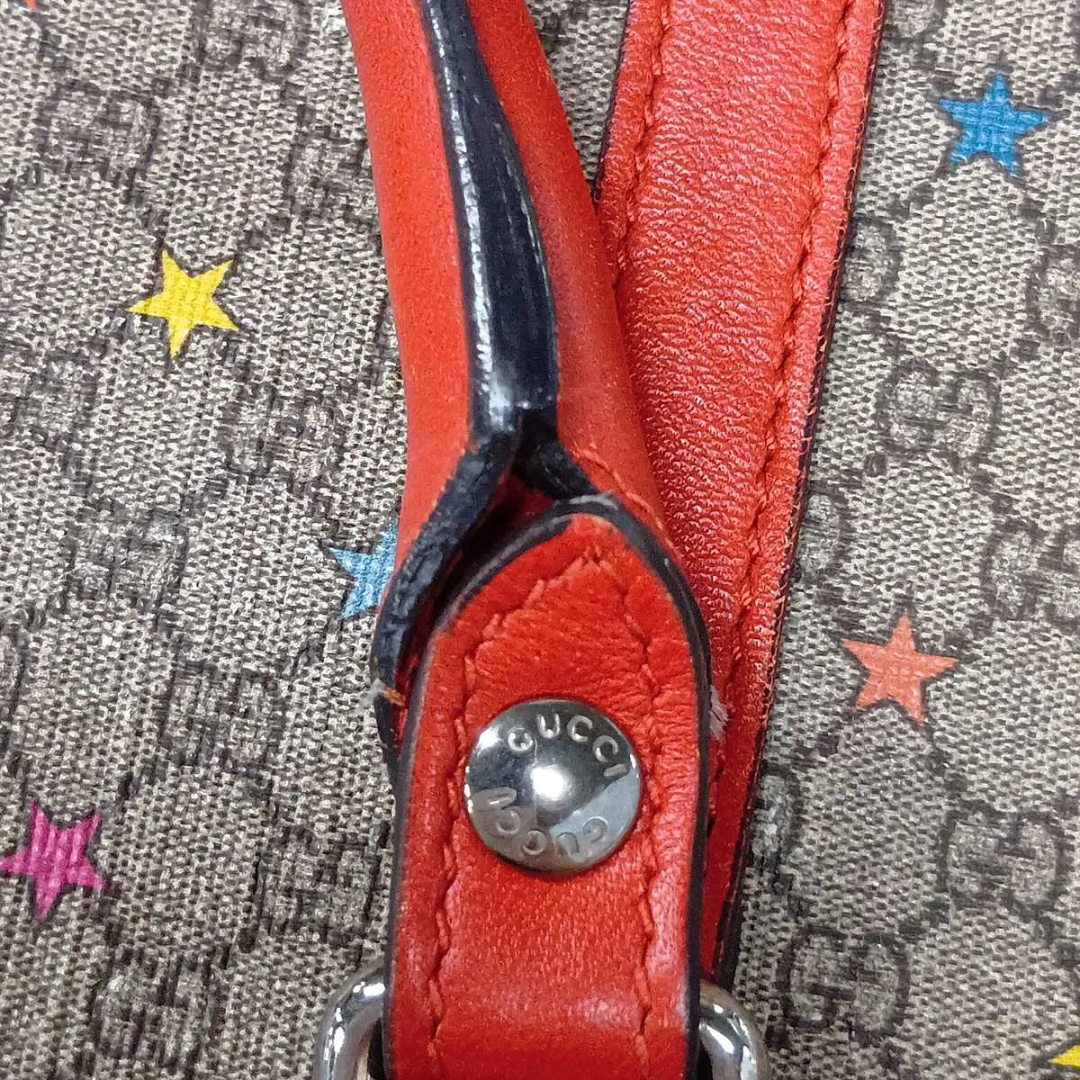 GG Supreme PVC x Leather Handbag, Beige x Orange, 297557 — view 12