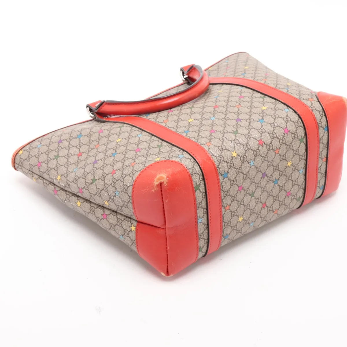 GG Supreme PVC x Leather Handbag, Beige x Orange, 297557 — view 4