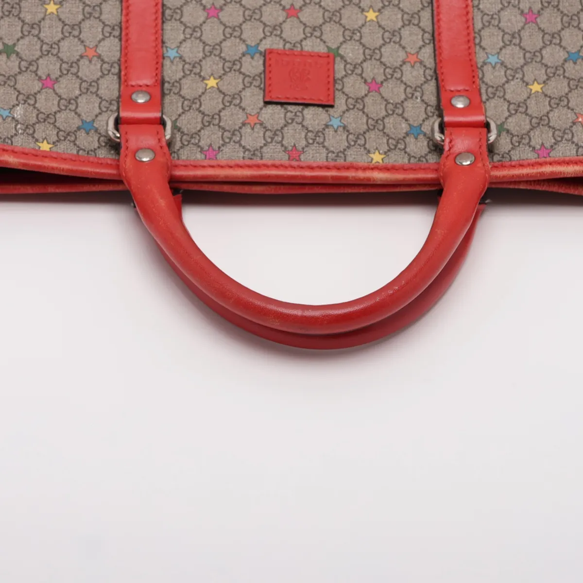GG Supreme PVC x Leather Handbag, Beige x Orange, 297557 — view 5