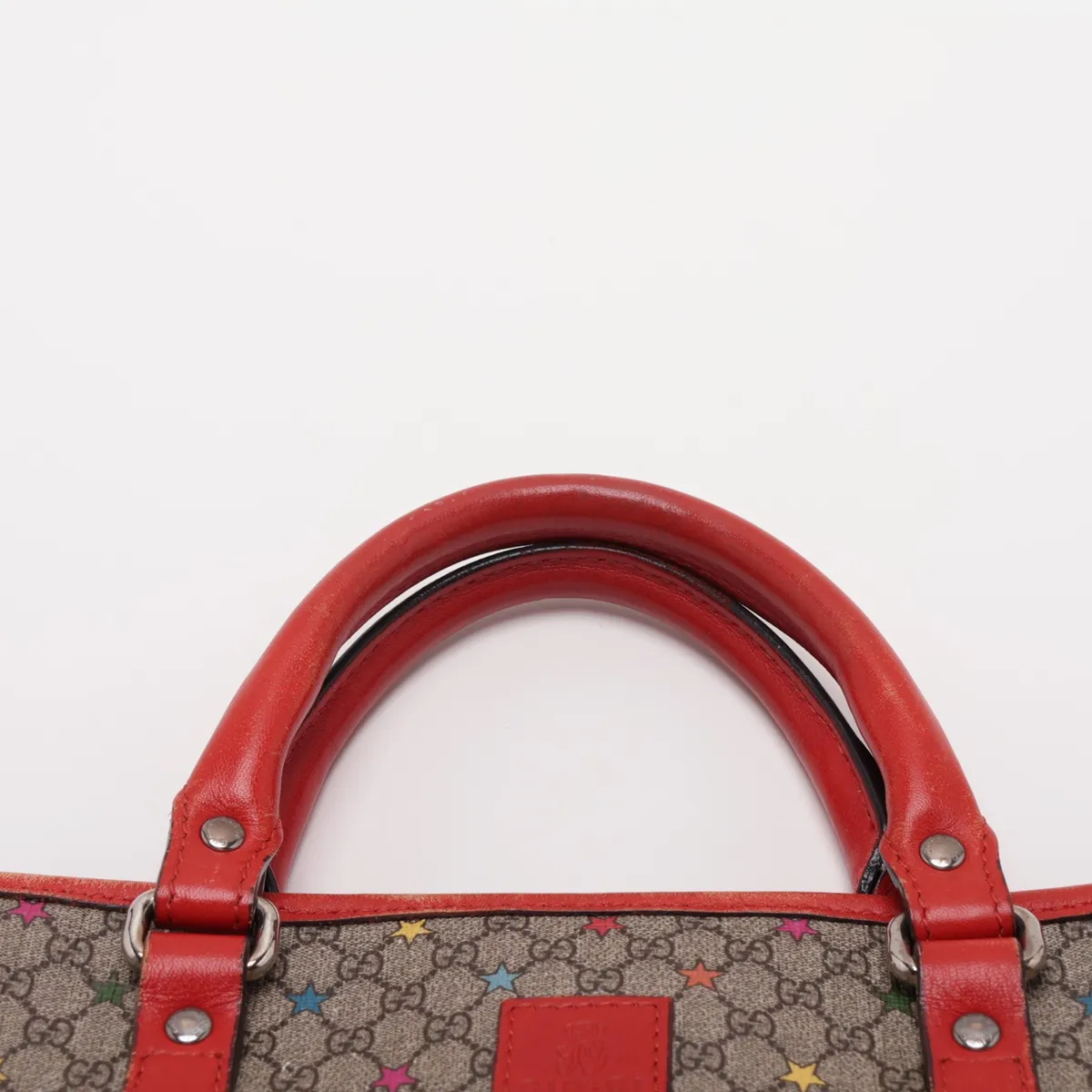 GG Supreme PVC x Leather Handbag, Beige x Orange, 297557 — view 6