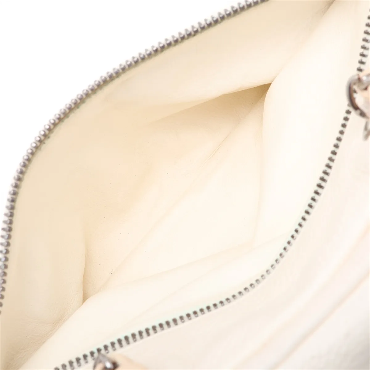 Coco Mark Leather Chain Shoulder Bag, Beige, Silver Hardware — view 10