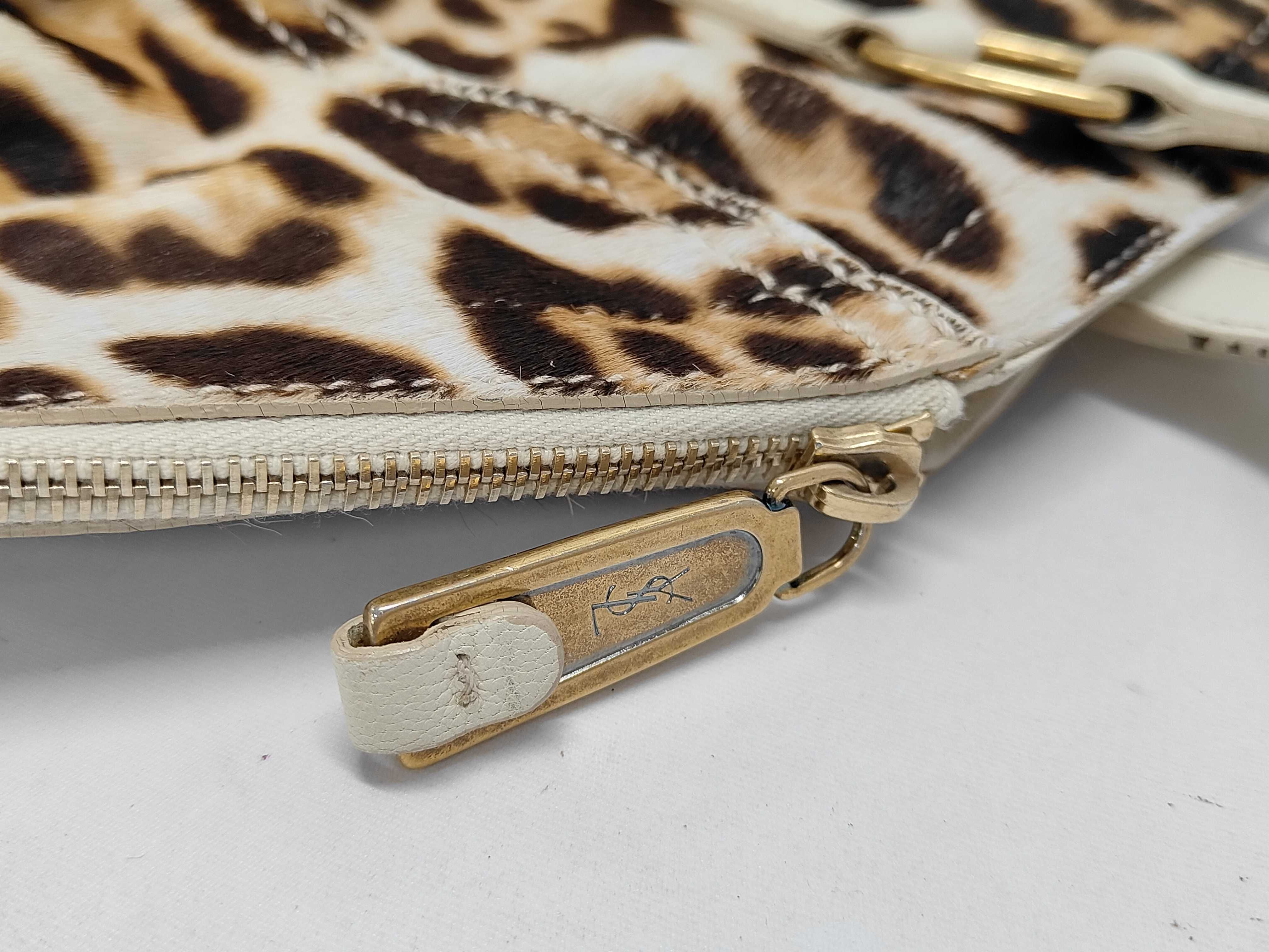calfskin tote bag, handbag, leopard print leather bag — view 7