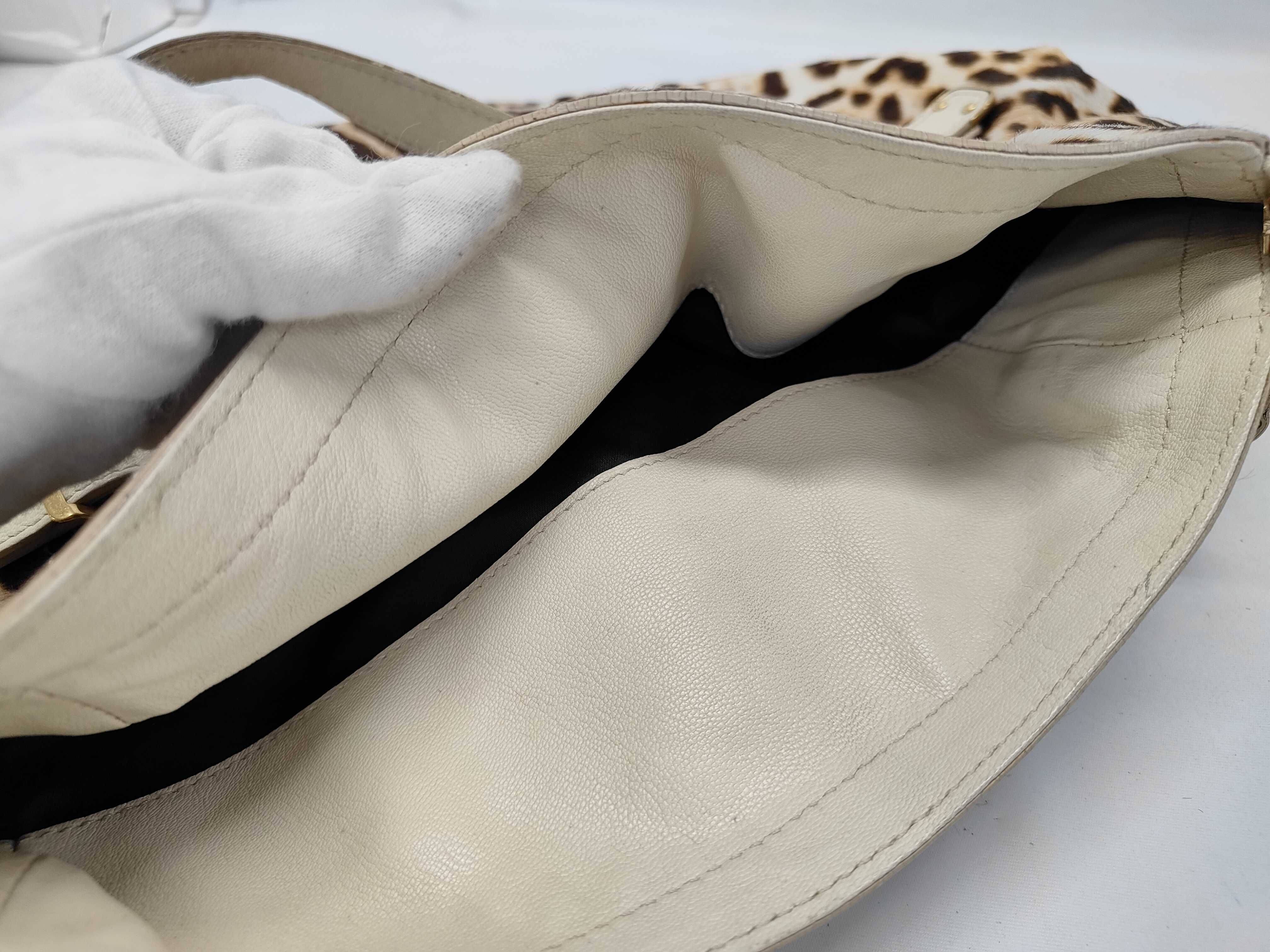 calfskin tote bag, handbag, leopard print leather bag — view 10