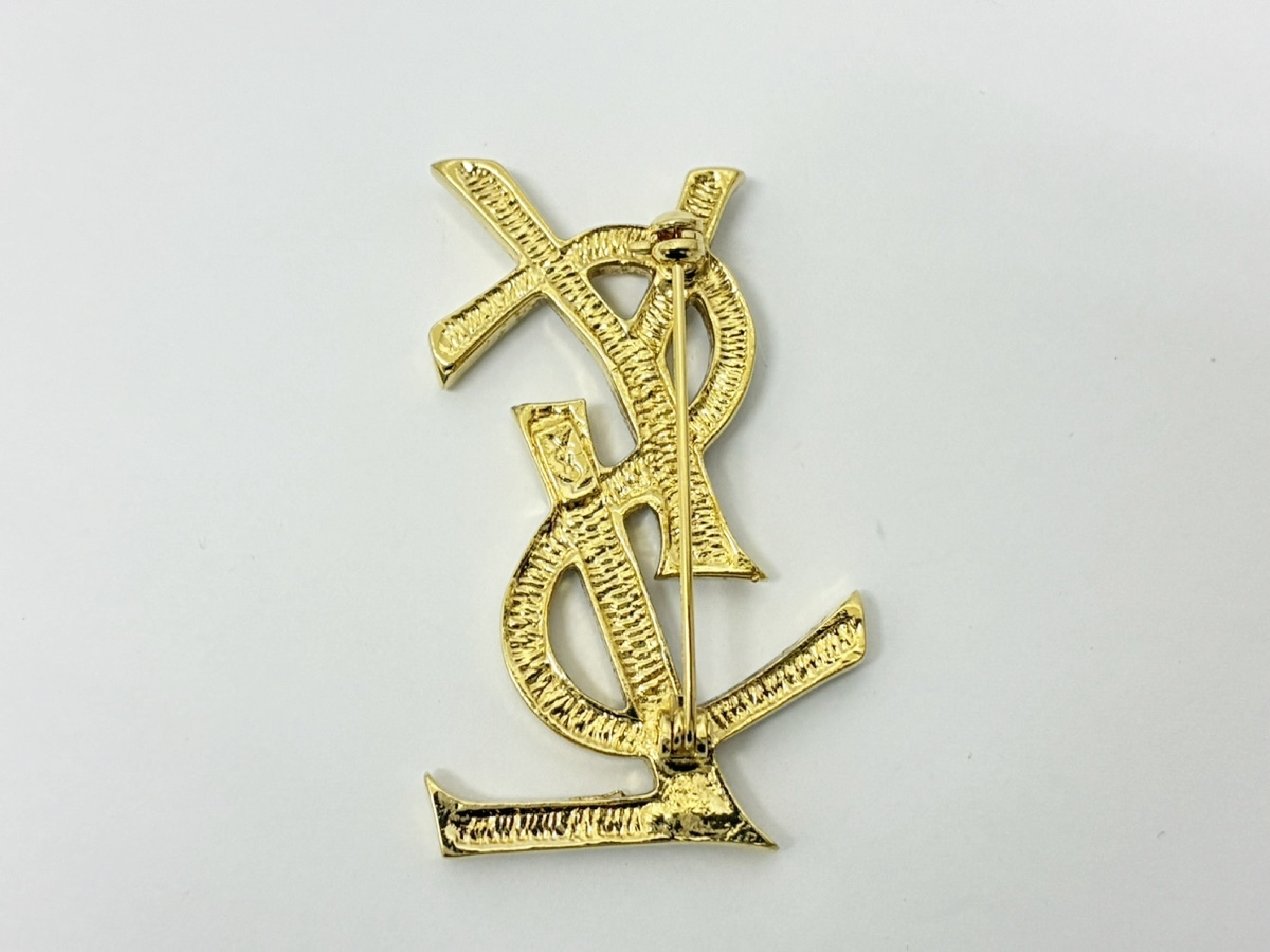 logo rhinestone brooch — view 2