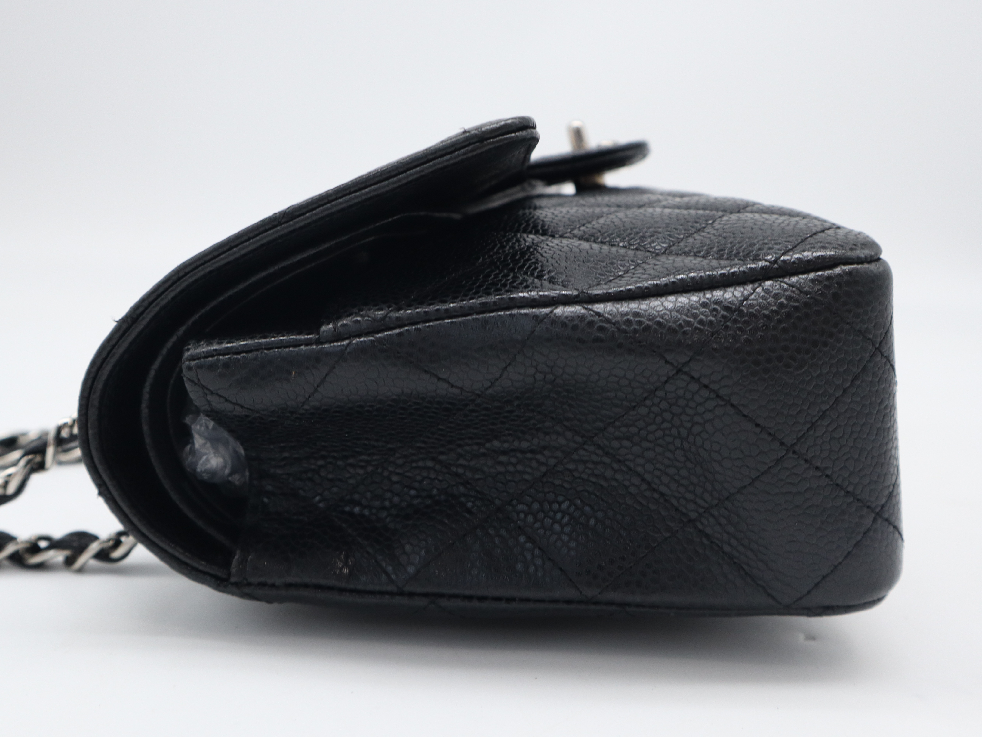 Caviar Skin Matelassé 25 Shoulder Bag with Double Flap, Double Chain, Silver Hardware, Seal, Card, 13099457, Guarantee Card, and Dust Bag. — view 3